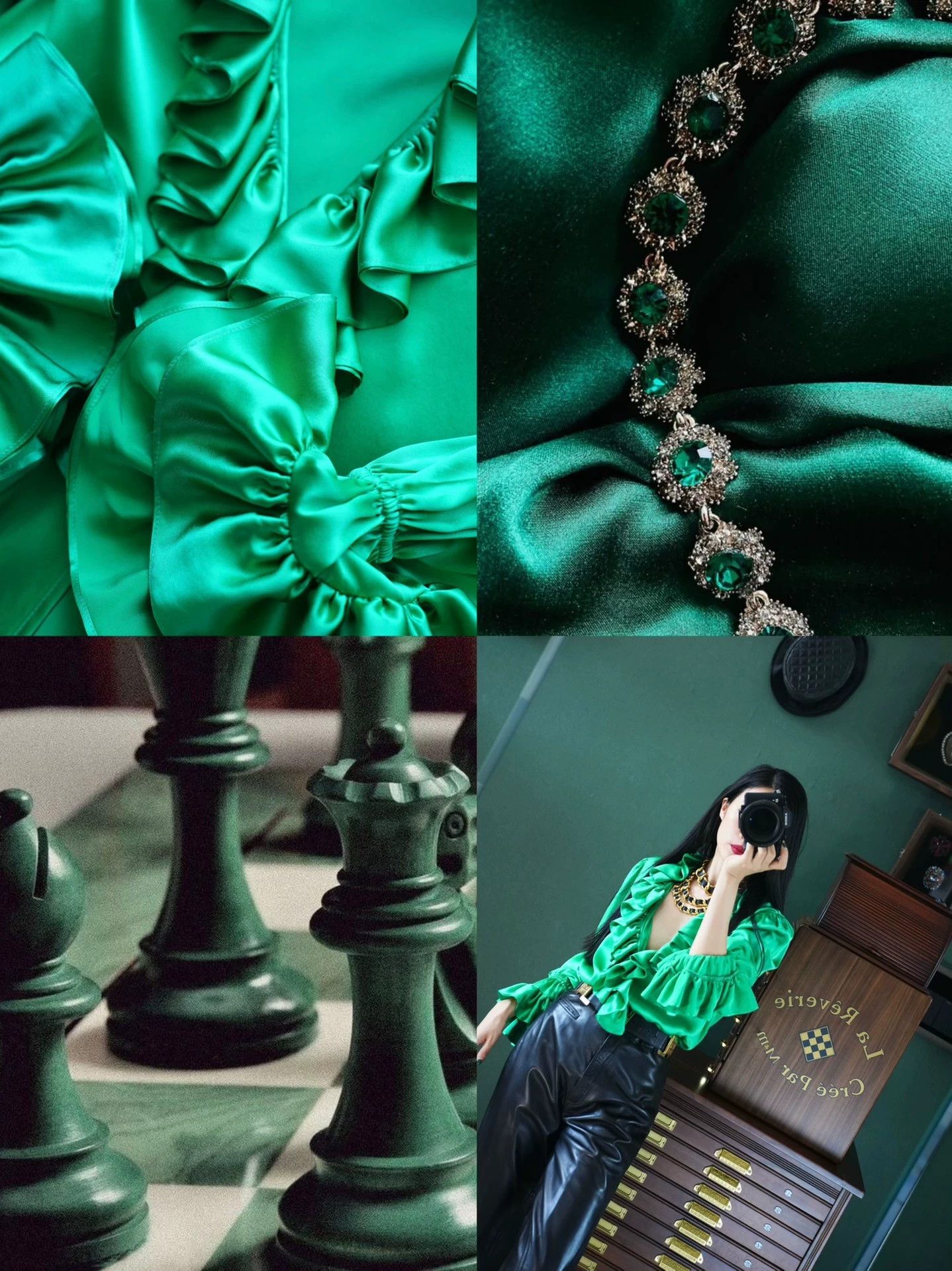 Other Handmade 100% Silk Green Vampire Shirt Size S / US 4 / IT 40 - 2 Thumbnail
