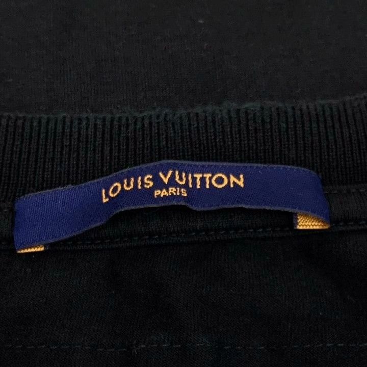 Louis Vuitton Louis Vuitton Black Logo Embroidered Cotton T-Shirt Size US M / EU 48-50 / 2 - 6 Thumbnail