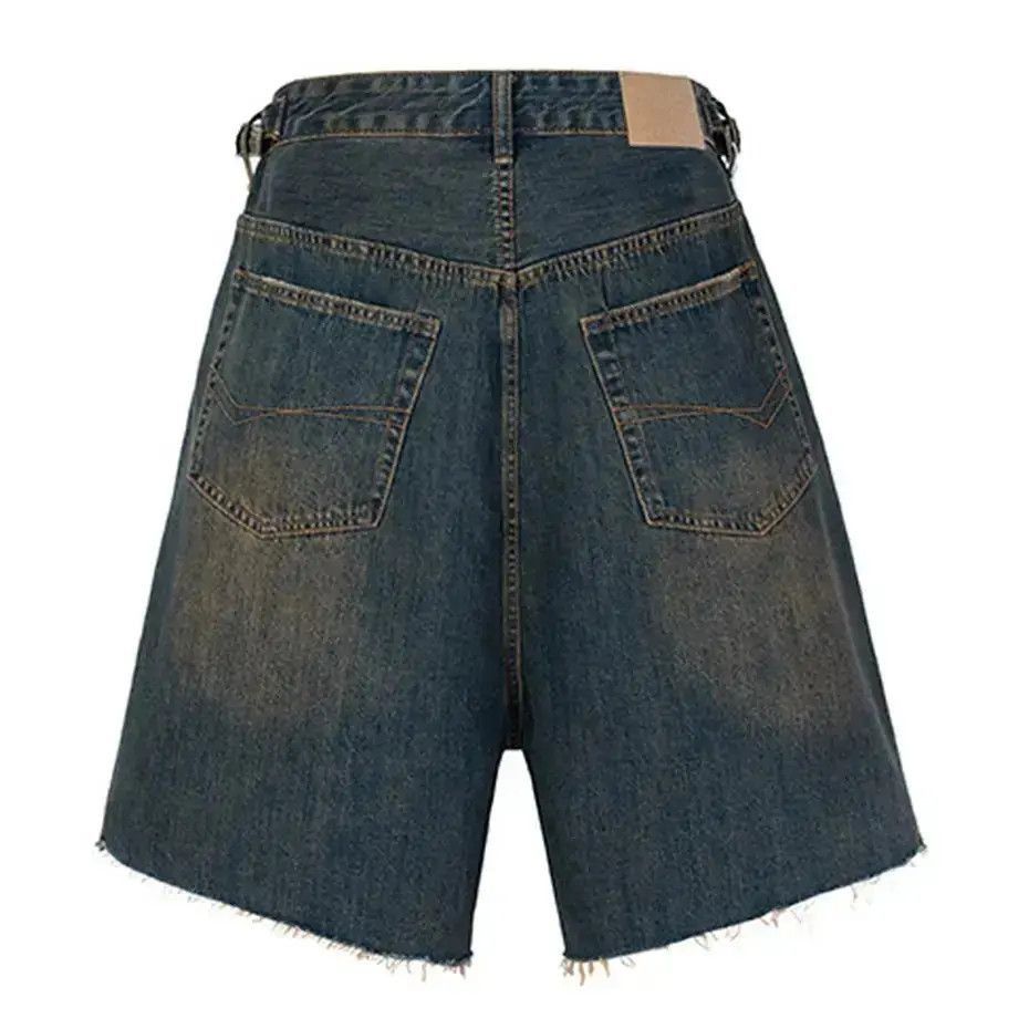 Japanese Brand Wide Leg Streetwear Washed Vintage Denim Shorts y2k Size US 32 / EU 48 - 4 Thumbnail