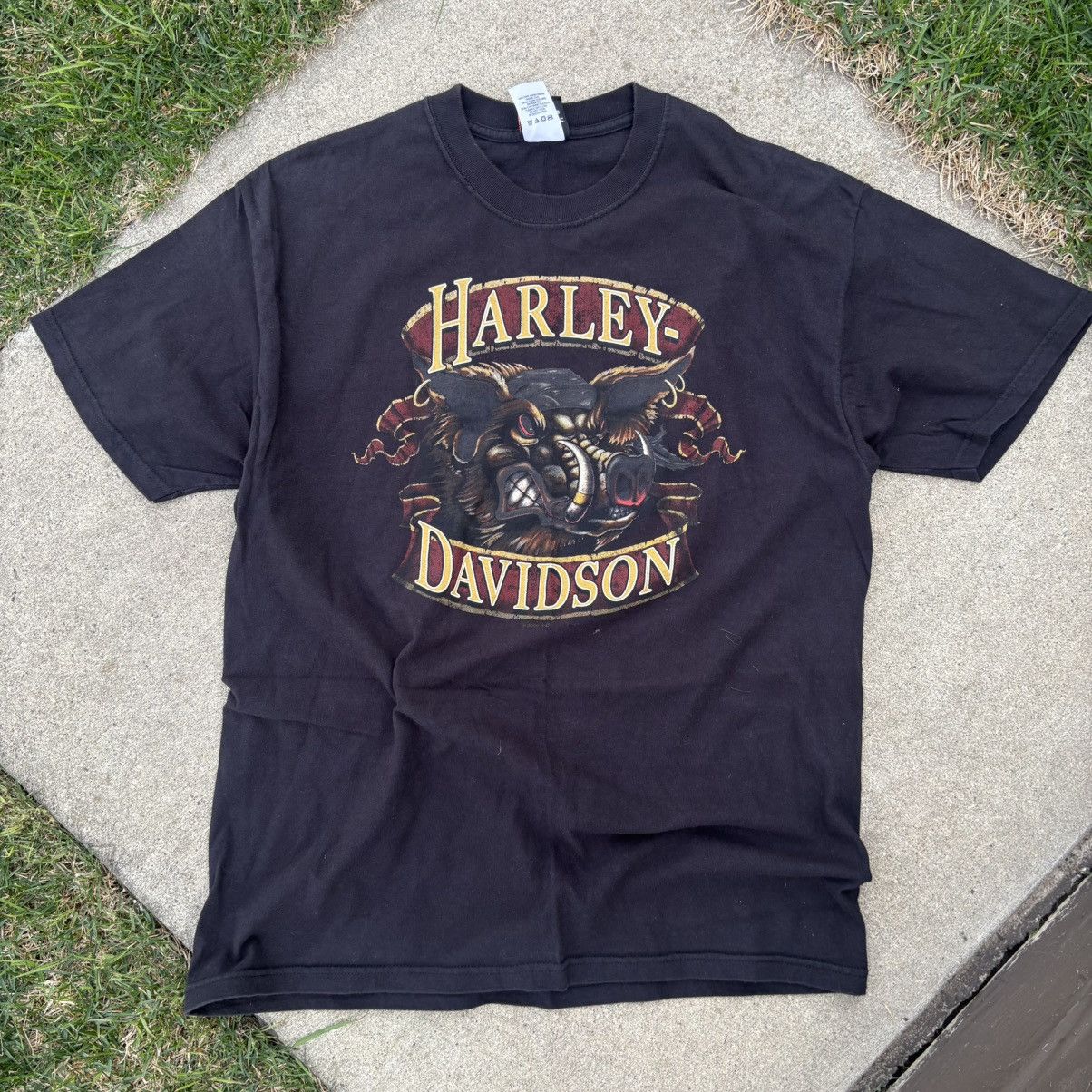 Harley Davidson × Vintage Harley Davidson Hawg Biker Shirt Size US L / EU 52-54 / 3 - 1 Thumbnail