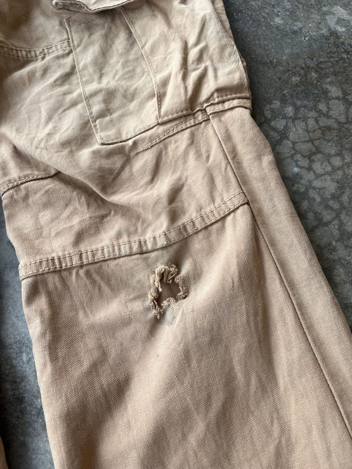 Beauty Beast × Japanese Brand × Jean Shop 💥Cargo💥Lolita Club Concert Cargo Distress Pants Size US 33 - 6 Thumbnail