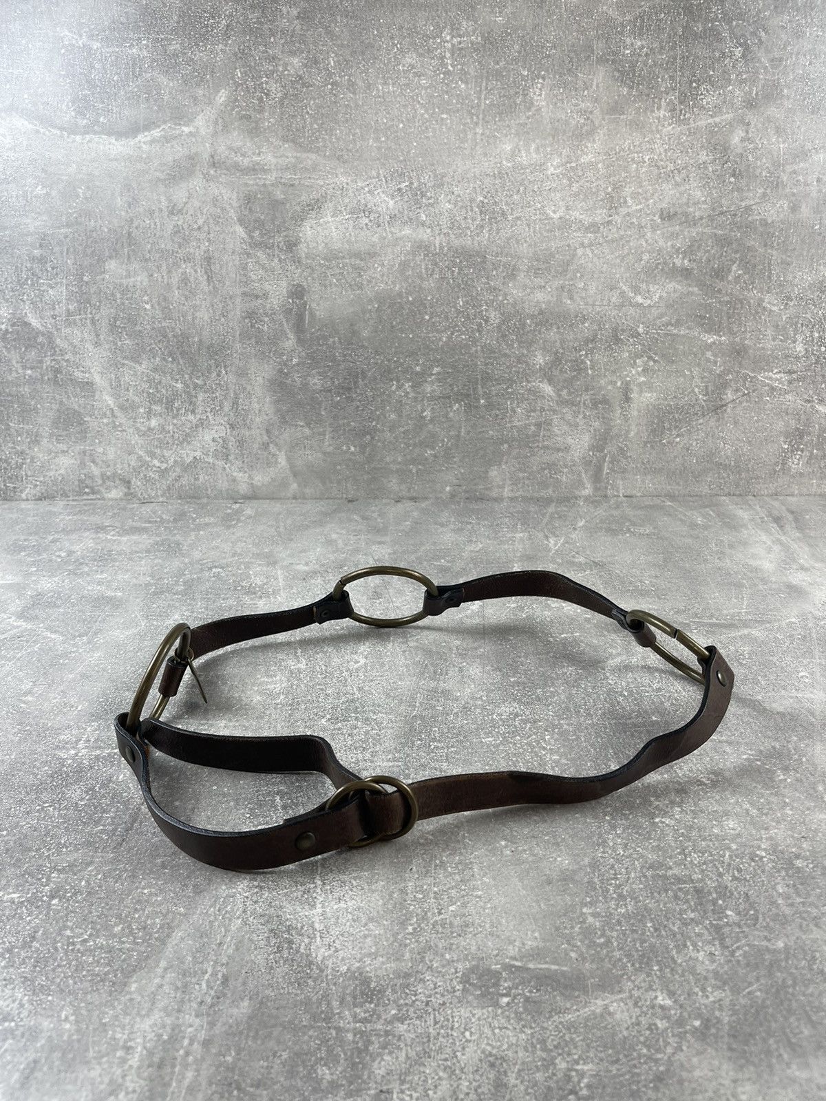 Genuine Leather Nolita de Nîmes Vintage Leather Ring Harness Belt Y2K Punk Size ONE SIZE - 2 Thumbnail