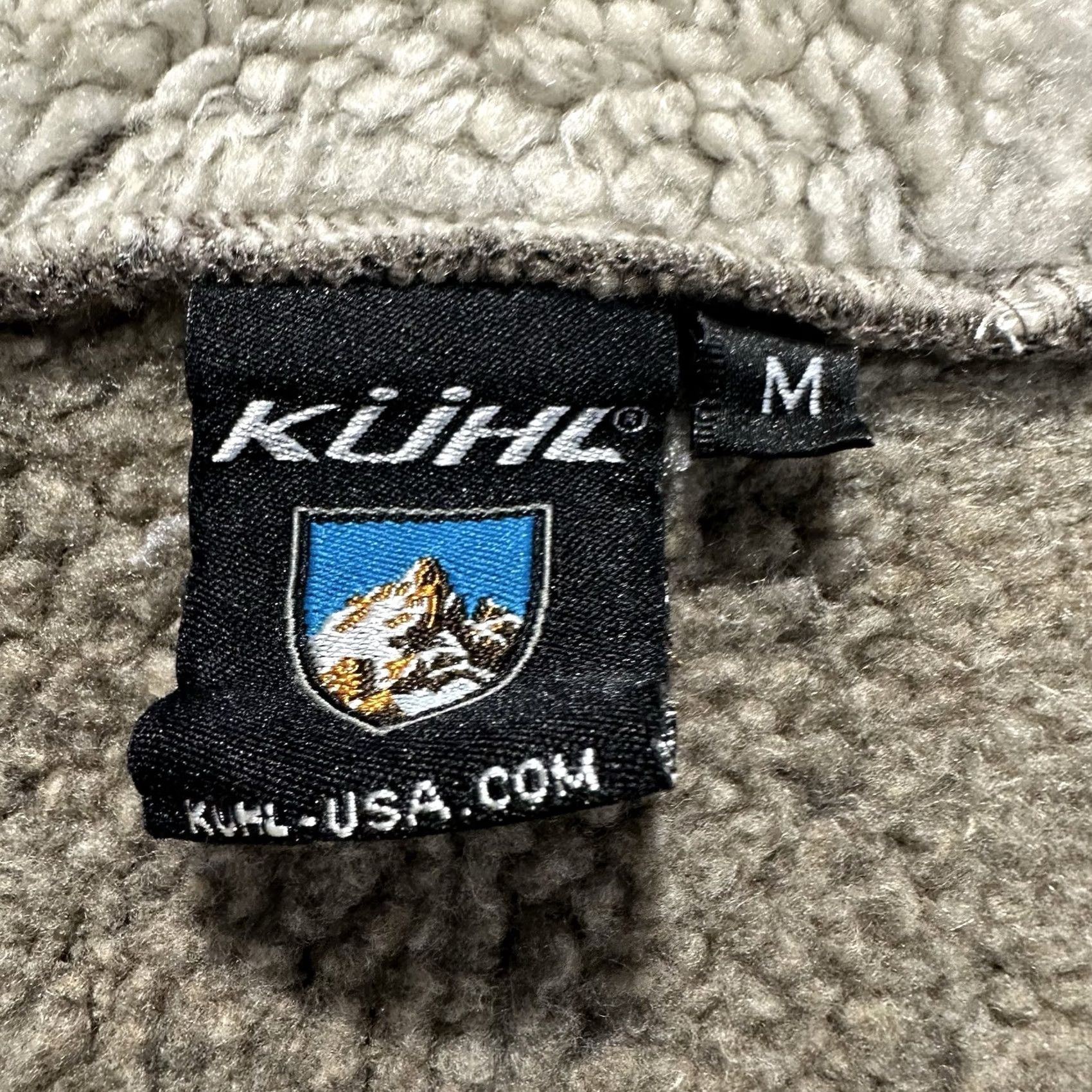 Vintage KUHL Beige Alfpaca Fleece Jacket Womens Medium Full Zip Hooded EUC Leather Logo Accent City Classic Modern Knit Fleece Coat Shirt Size M / US 6-8 / IT 42-44 - 6 Thumbnail