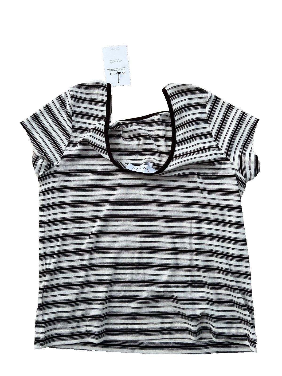Other Nu-IN Striped Tee Low Back Brown White ( M ) Size M / US 6-8 / IT 42-44 - 2 Thumbnail