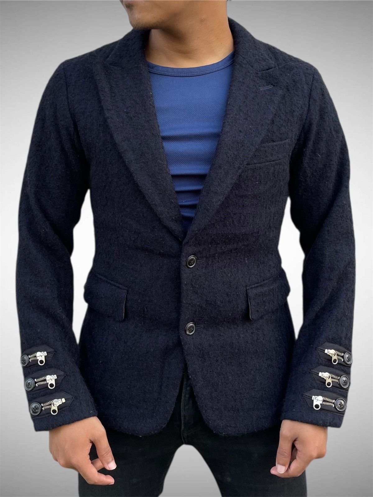 Junya Watanabe 🔥 TAKEO KIKUCHI ATELIER MULTI-ZIP PUNK MOHAIR SUIT/JACKET Size US M / EU 48-50 / 2 - 1 Thumbnail