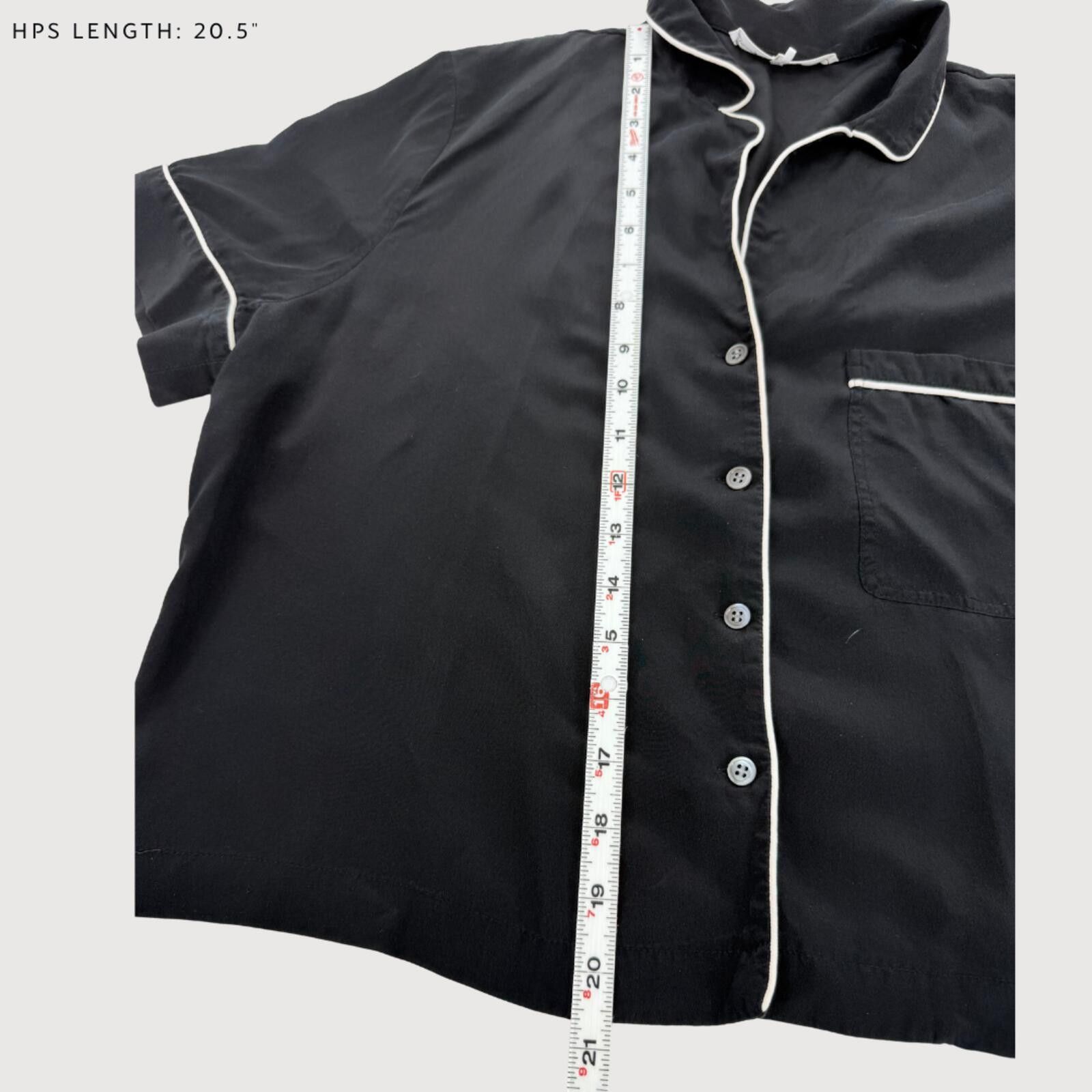 Frame FRAME Silk Pajama Blouse Noir Multi Black Button Up M Size M / US 6-8 / IT 42-44 - 6 Thumbnail
