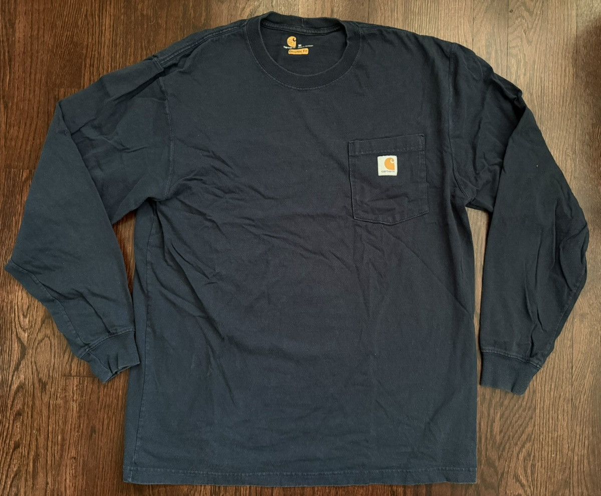 Carhartt Vintage Carhartt Long Sleeve Tee Navy size Medium Size US M / EU 48-50 / 2 - 1 Thumbnail