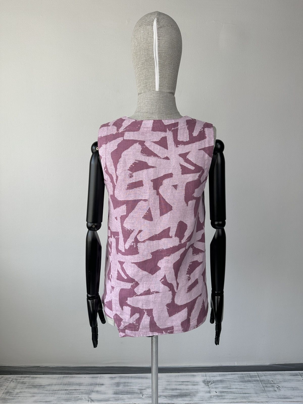 OSKA OSKA 100% Linen Abstract Geometric Tank Top Blouse Lagenlook Size S / US 4 / IT 40 - 2 Thumbnail