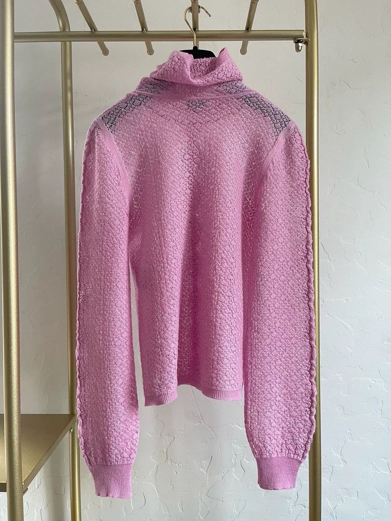 Chanel Chanel 23k pink lace cashmere sweater Size XS / US 0-2 / IT 36-38 - 2 Thumbnail