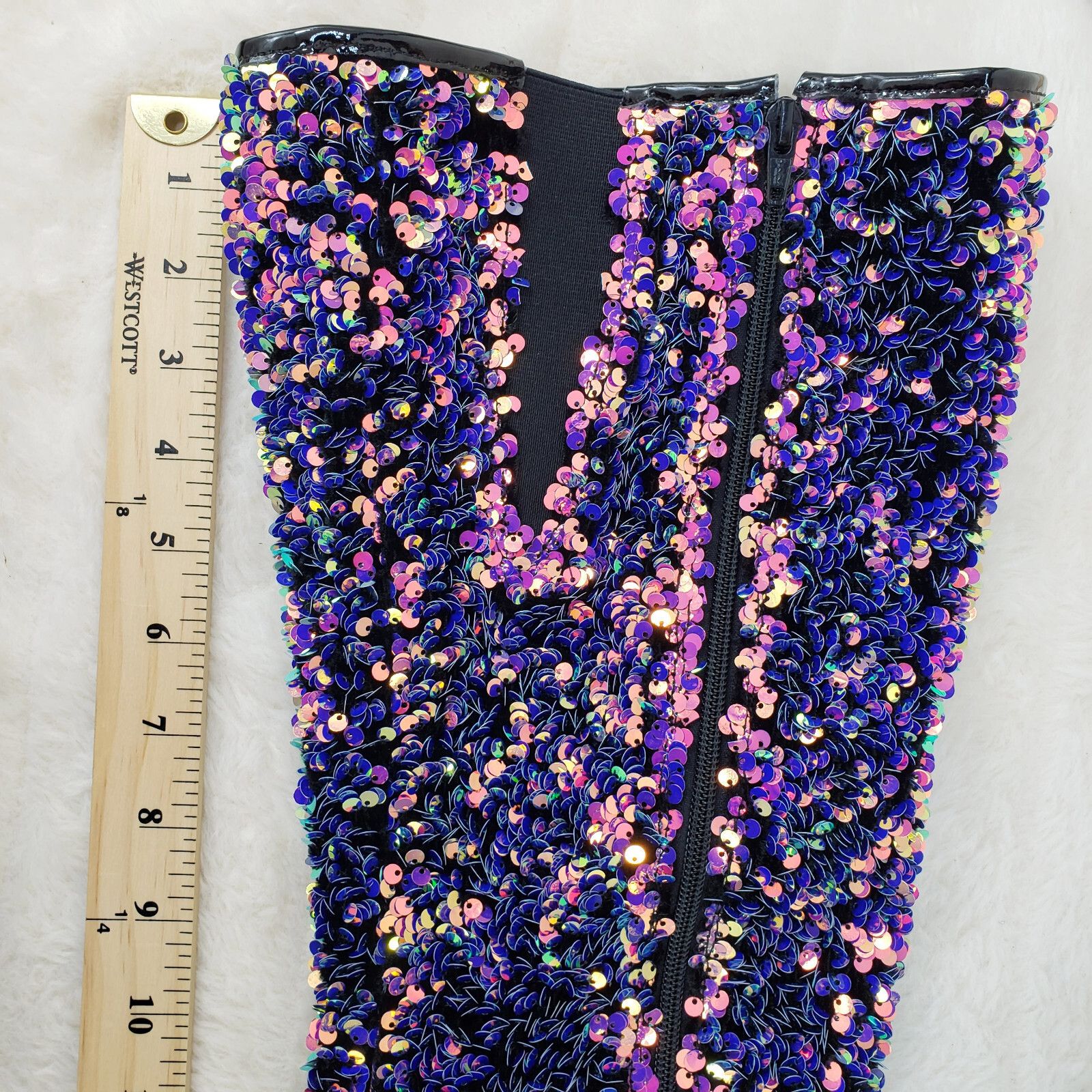 Other Adore 3020 Purple Multi Sequin High Heel Platform Thigh High Size US 11 / IT 41 - 8 Thumbnail