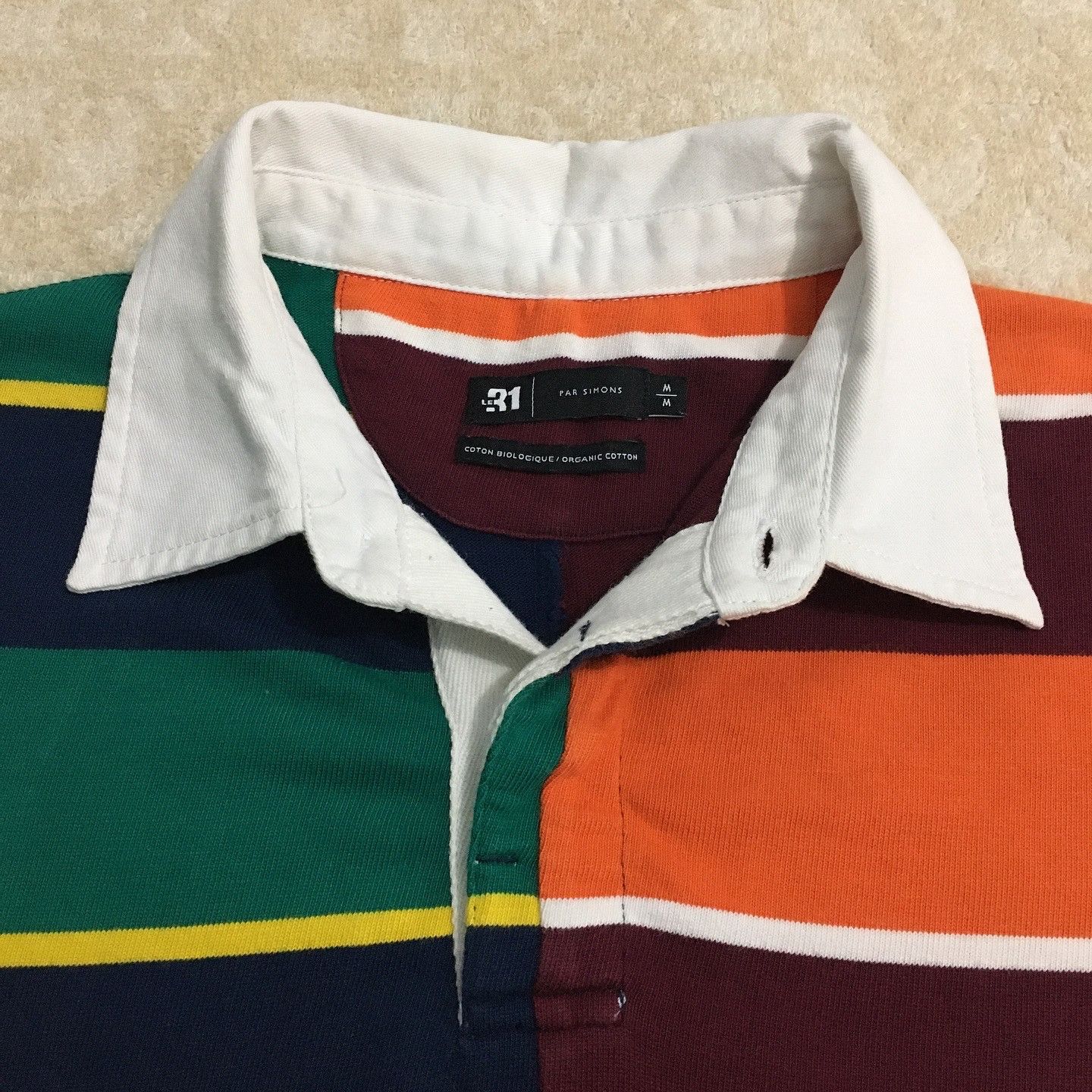 Designer Par Simons Polo Rugby Shirt Two Tone Size US L / EU 52-54 / 3 - 7 Thumbnail