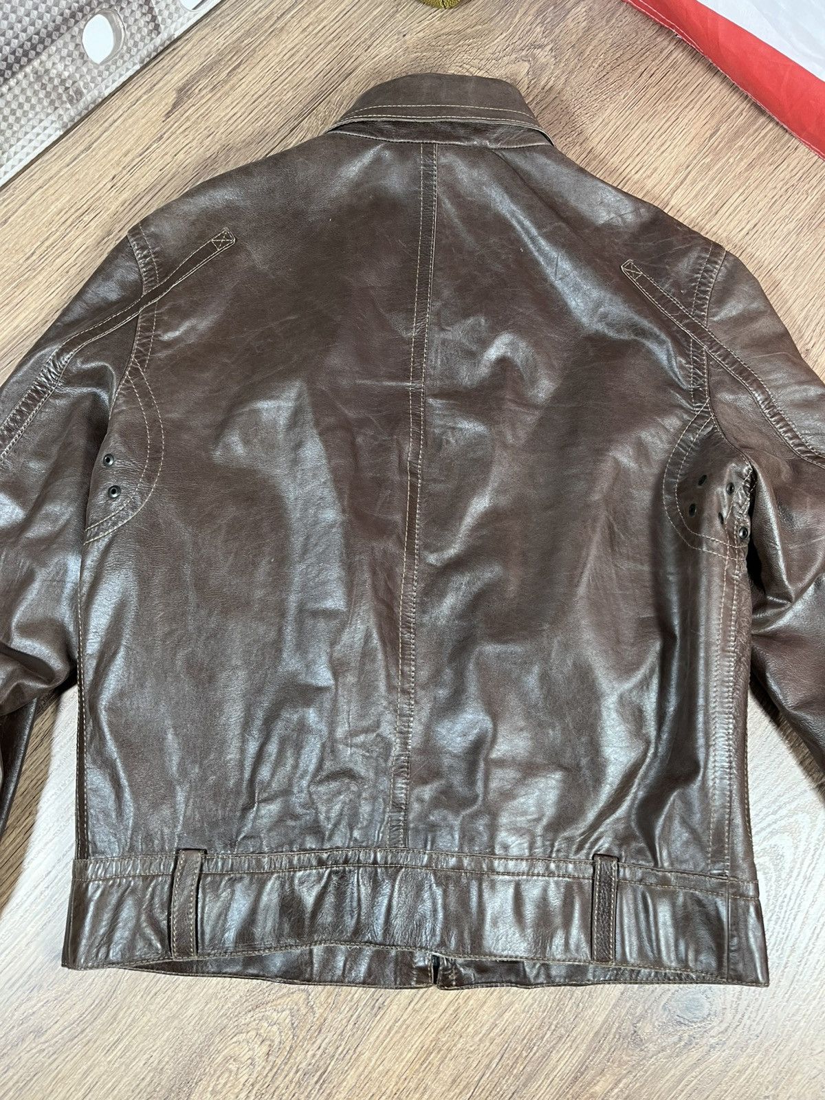 Hugo Boss Hugo Boss Nappa Brown Leather Bomber Rare Size US M / EU 48-50 / 2 - 20 Thumbnail