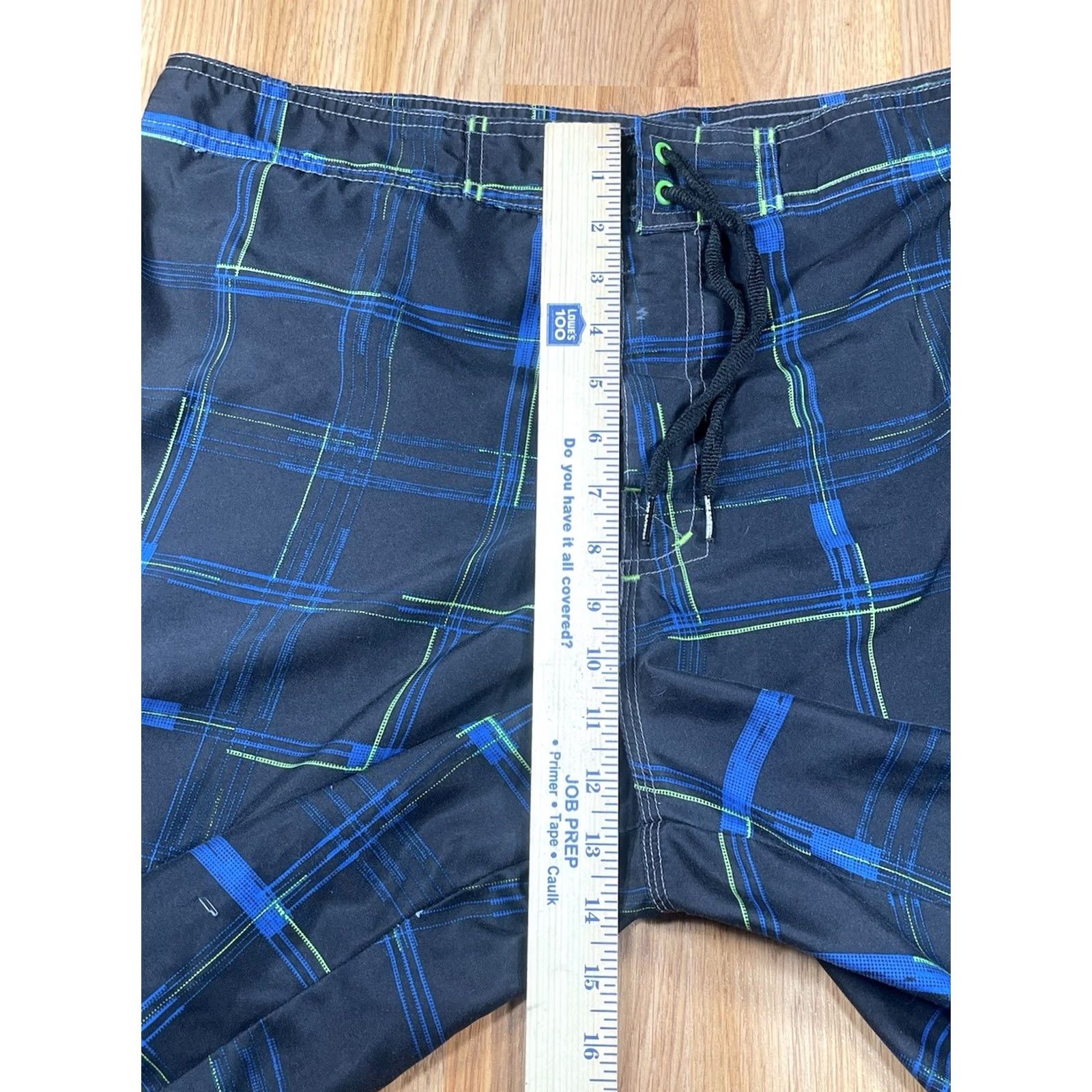 Joe Boxer Joe Boxer Shorts Mens 36 Blue Drawstrings Plaid Swim Trunks Size Polyester Size US 36 / EU 52 - 4 Thumbnail