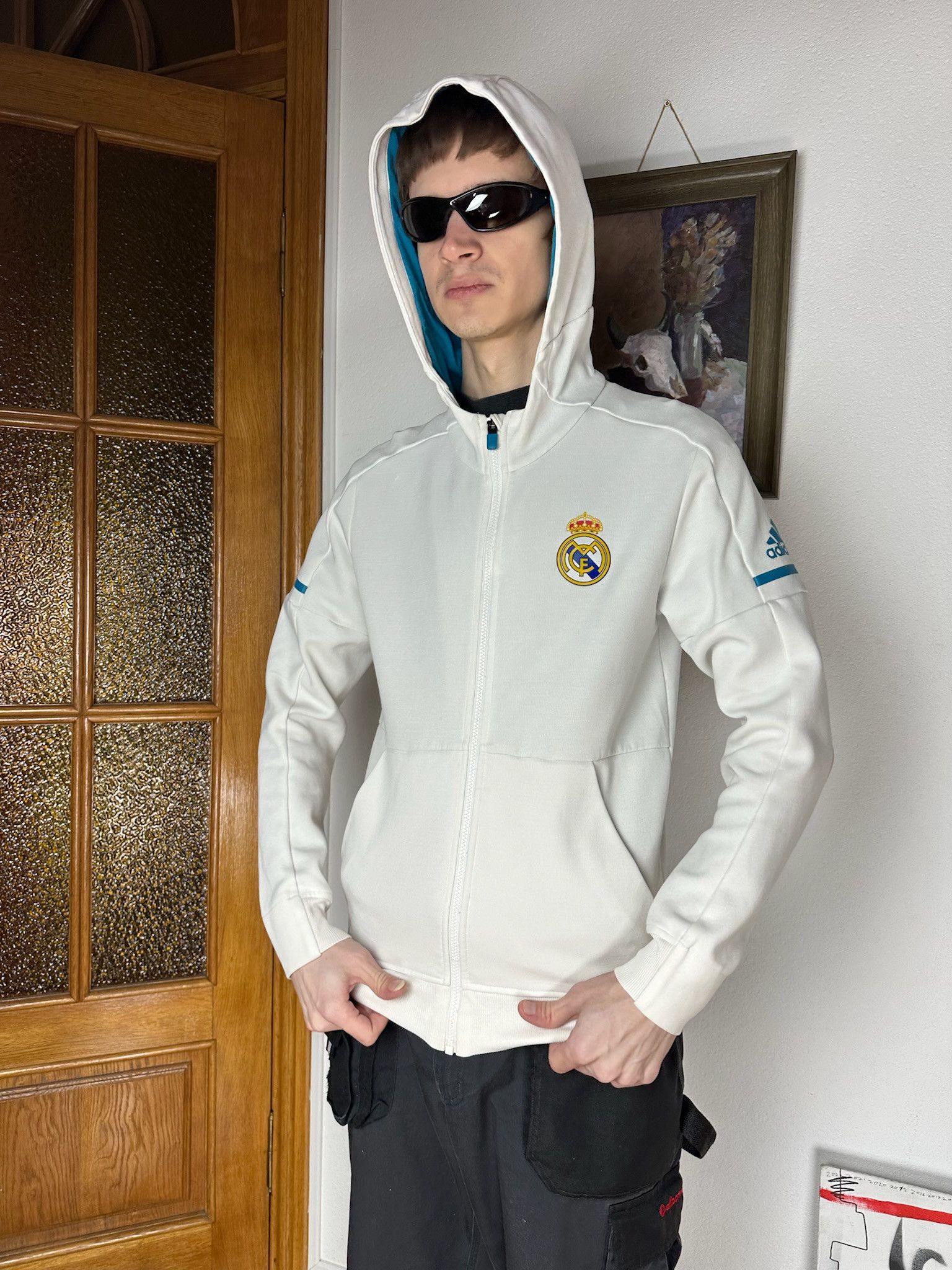Adidas Vintage Real Madrid Zip Hoodie Soccer Jersey Football Rare Size US M / EU 48-50 / 2 - 5 Thumbnail