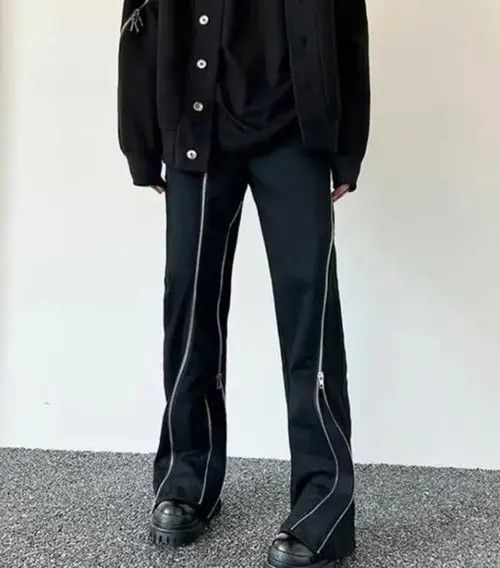 Japanese Brand Kitahara x moto Zipper Design Black Flare Jeans Pant Size US 31 - 7 Thumbnail