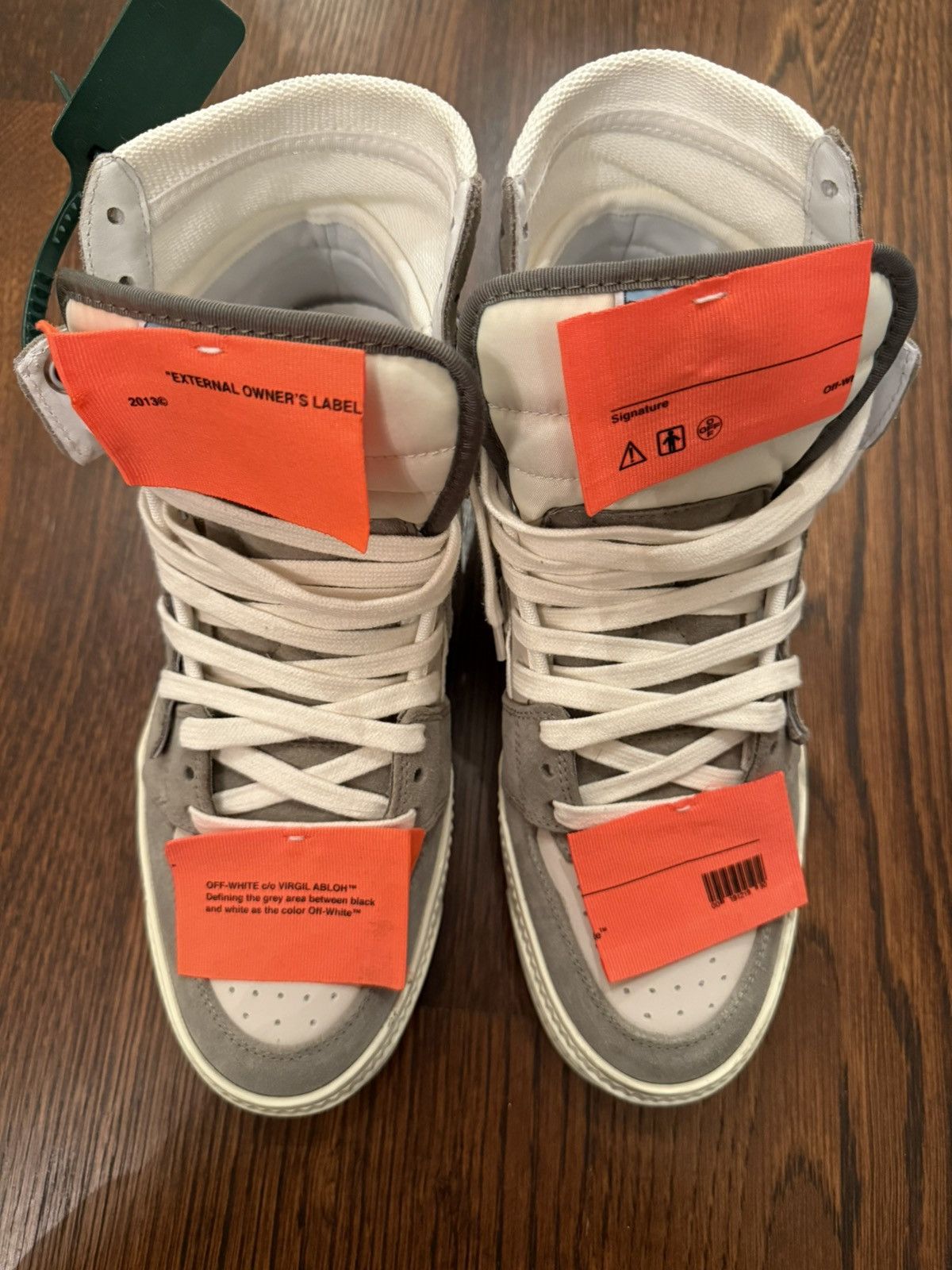 Off-White Off-White Off-Court 3.0 Grey Leather High-top Sneakers Size US 10 / IT 40 - 9 Thumbnail