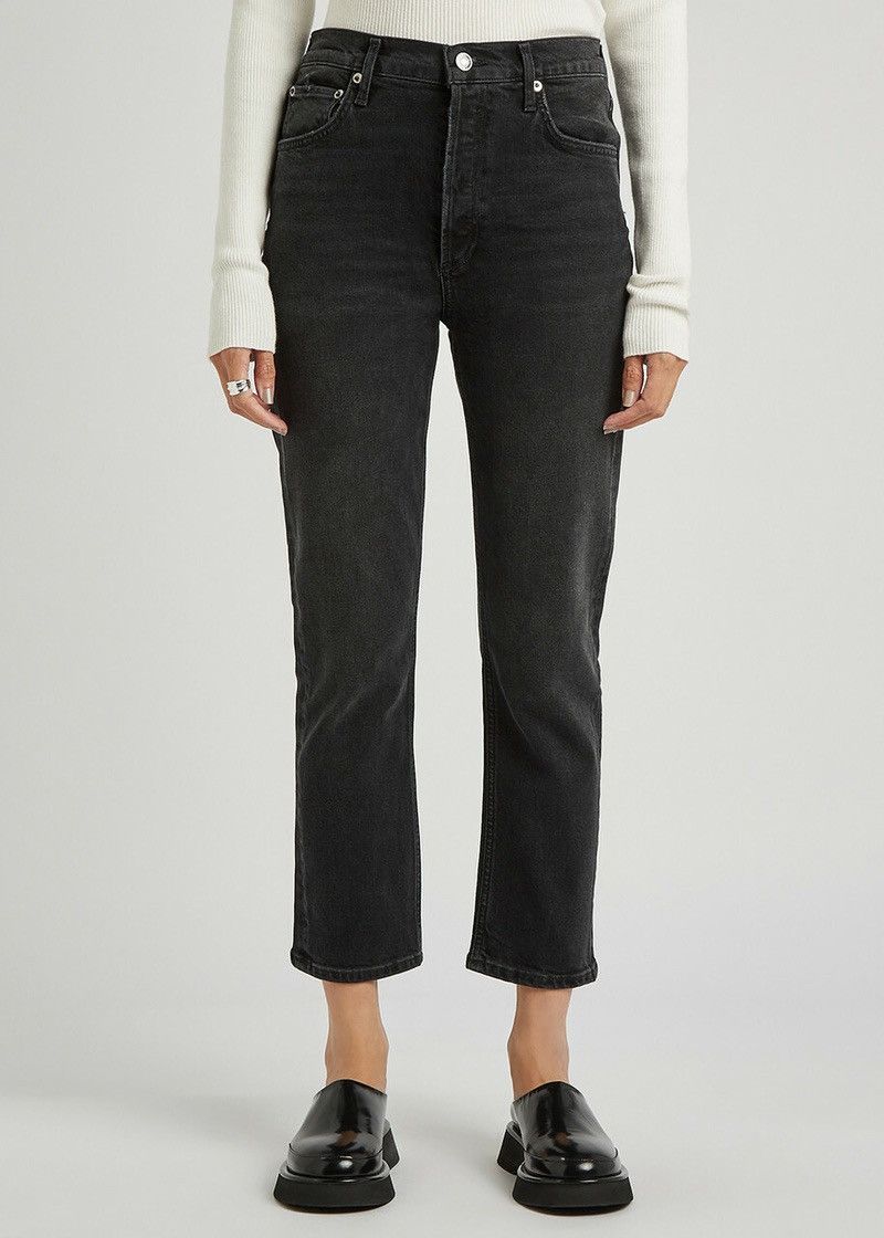 Agolde AGOLDE | Riley Crop Straight Jeans in Black Pepper 23 Size 23" - 1 Thumbnail
