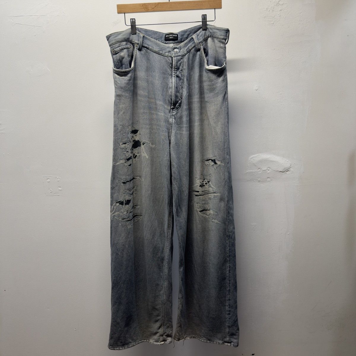 Balenciaga Balenciaga Winter 2021 Tromp L'oeil Denim Sweatpants Demna Size US 36 / EU 52 - 1 Thumbnail