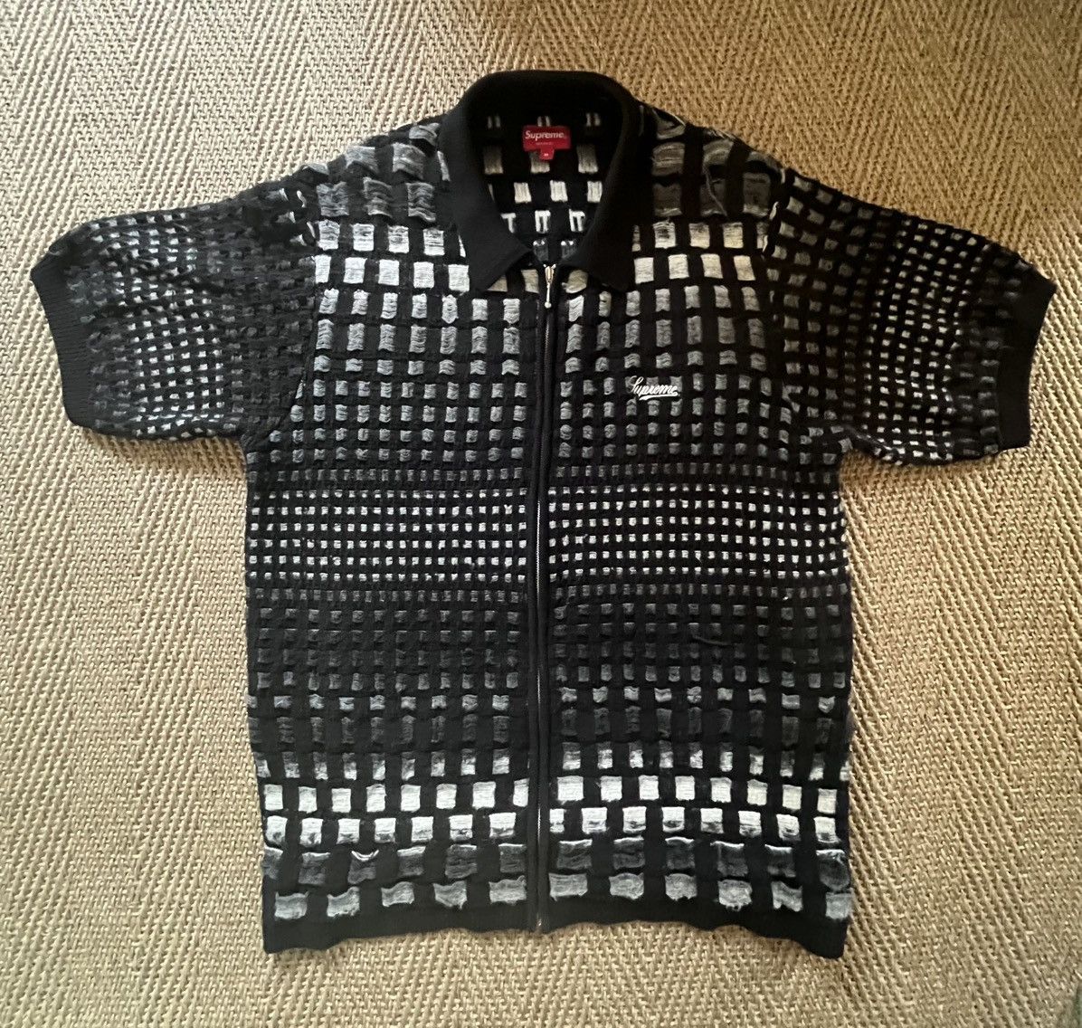 Supreme Zip Up Polo Sweater | Grailed