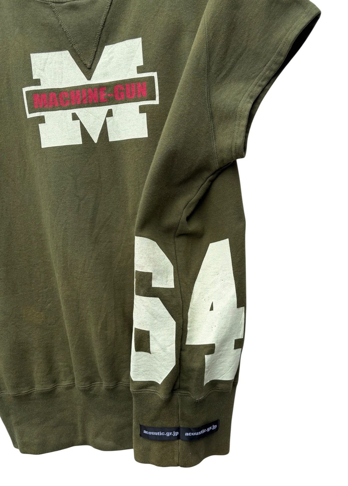 Japanese Brand Acoustic Japan Sleeveless Machine Gun Logo Faded Sweatshirt Size US L / EU 52-54 / 3 - 9 Thumbnail
