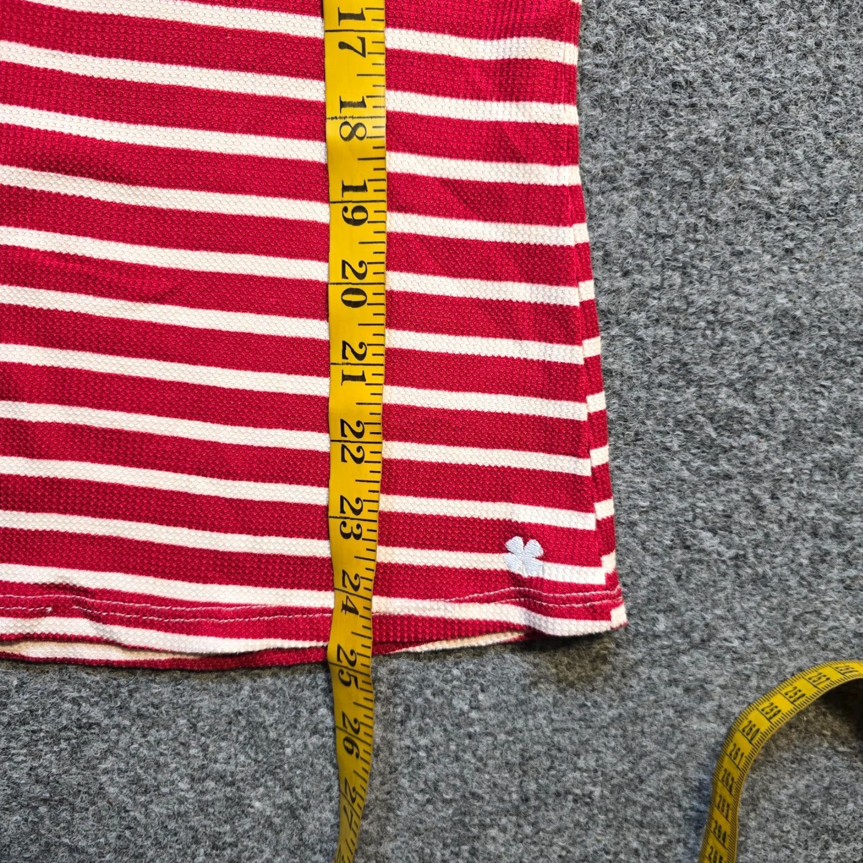 Lucky Brand Lucky Brand Top Womens Size Small Red White Stripe Thermal Henley Long Sleeve Shirt Size S / US 4 / IT 40 - 6 Thumbnail