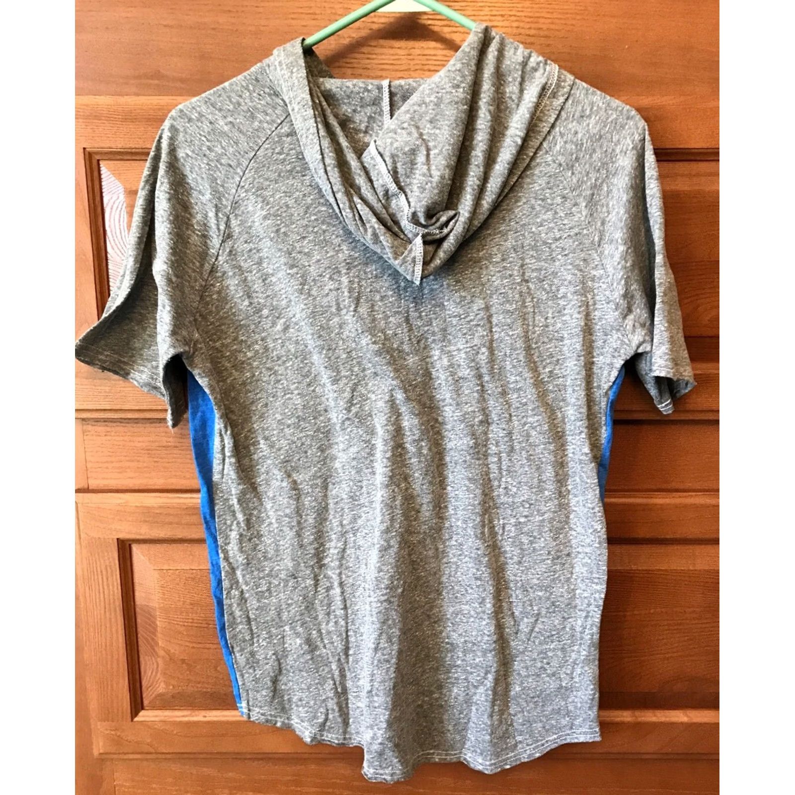 Vintage M & M Chemistry Men Henley Hooded Shirt M Short Sleeve Gray Blue B517Mens Shirt Size US M / EU 48-50 / 2 - 2 Thumbnail