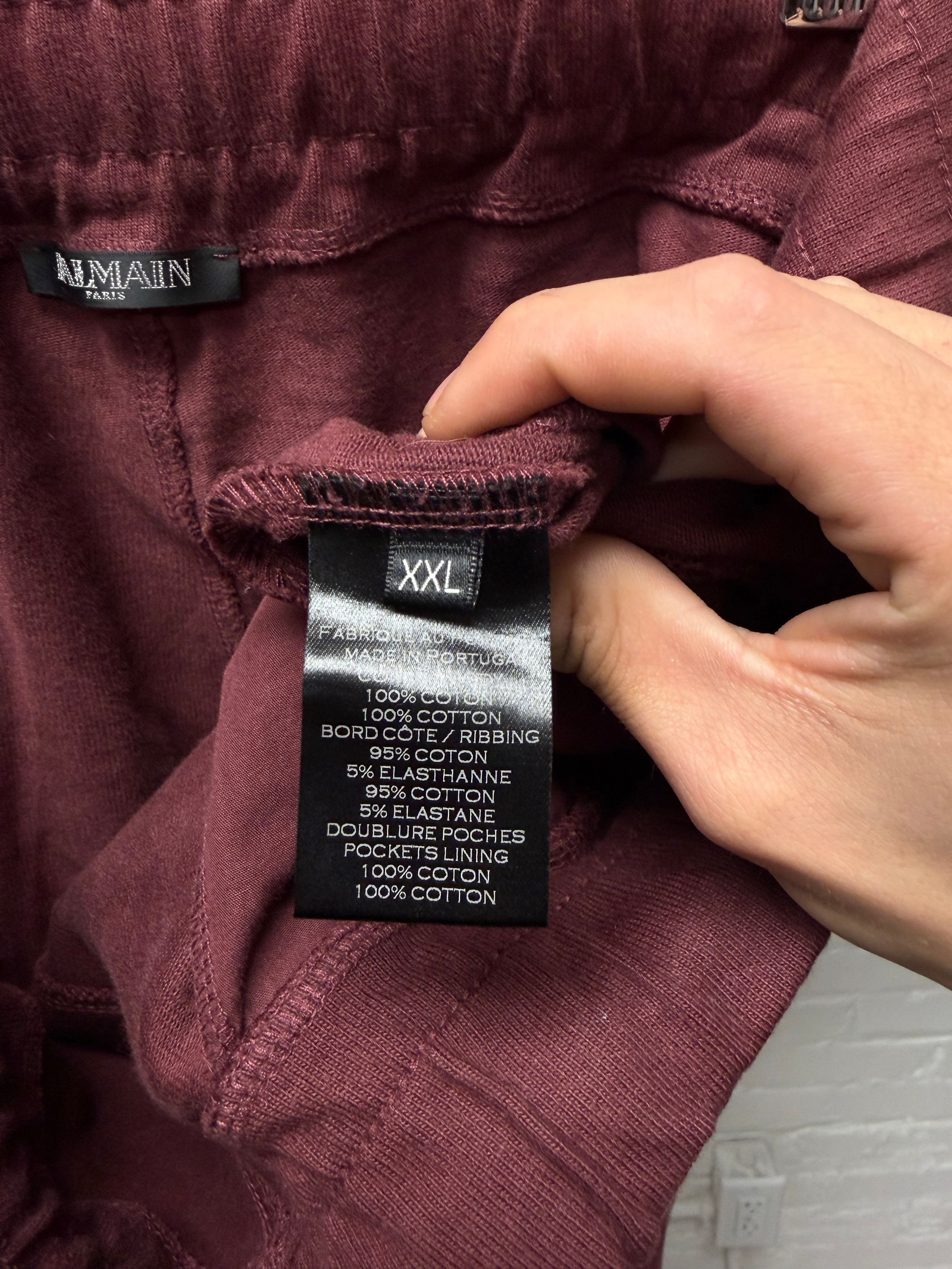 Balmain Balmain Oxblood Red Biker Sweatpants Size US 35 - 5 Thumbnail