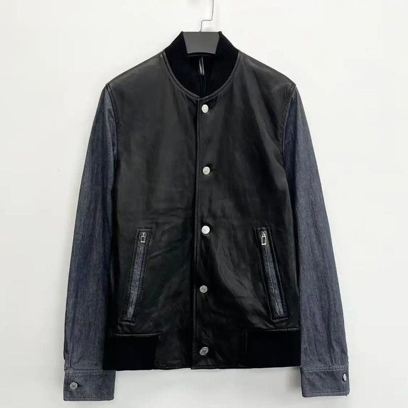 Dior Dior Black Leather Striped Jacket for Women 0089 Size XS / US 0-2 / IT 36-38 - 1 Thumbnail