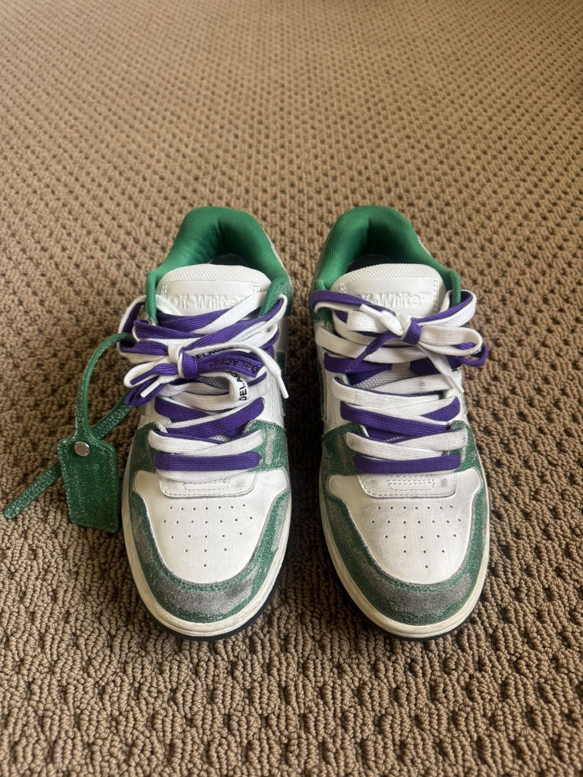 Off-White Off-White Out of Office Vintage Leather 'White Green' Size US 6 / EU 39 - 3 Thumbnail