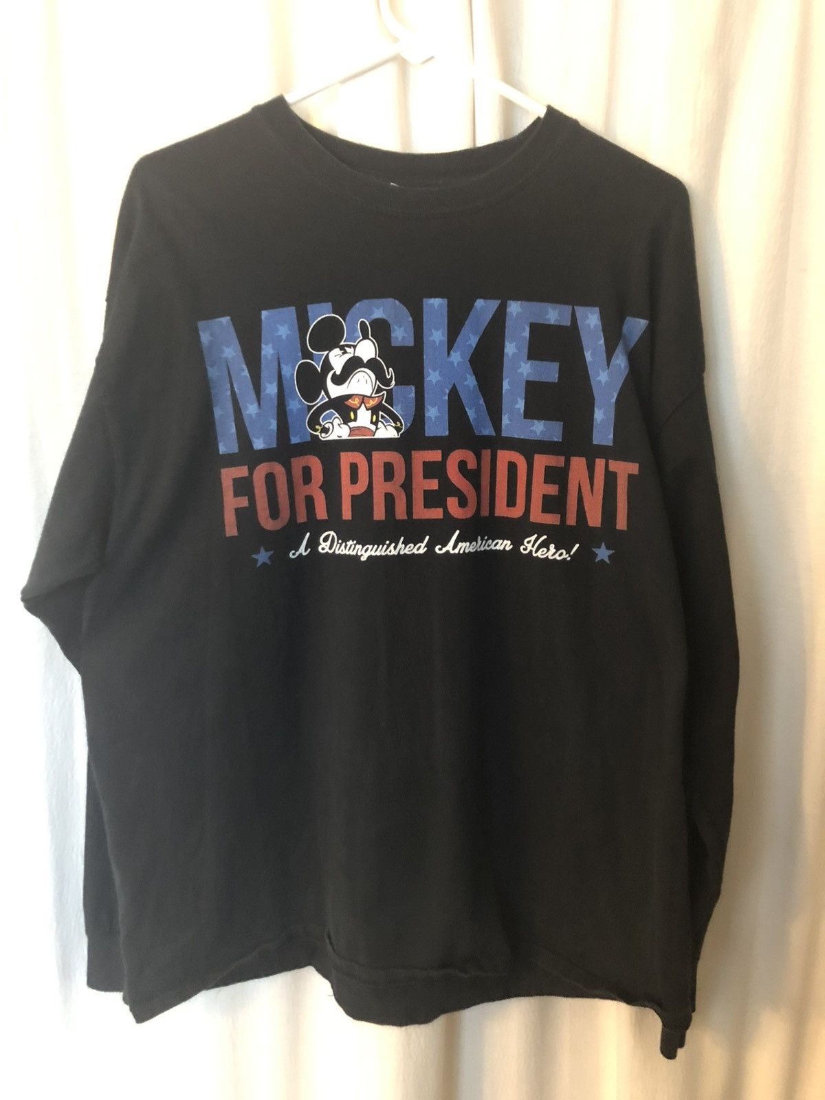 Gildan Shirt: long sleeve mickey for president tee xl Size US XL / EU 56 / 4 - 1 Thumbnail