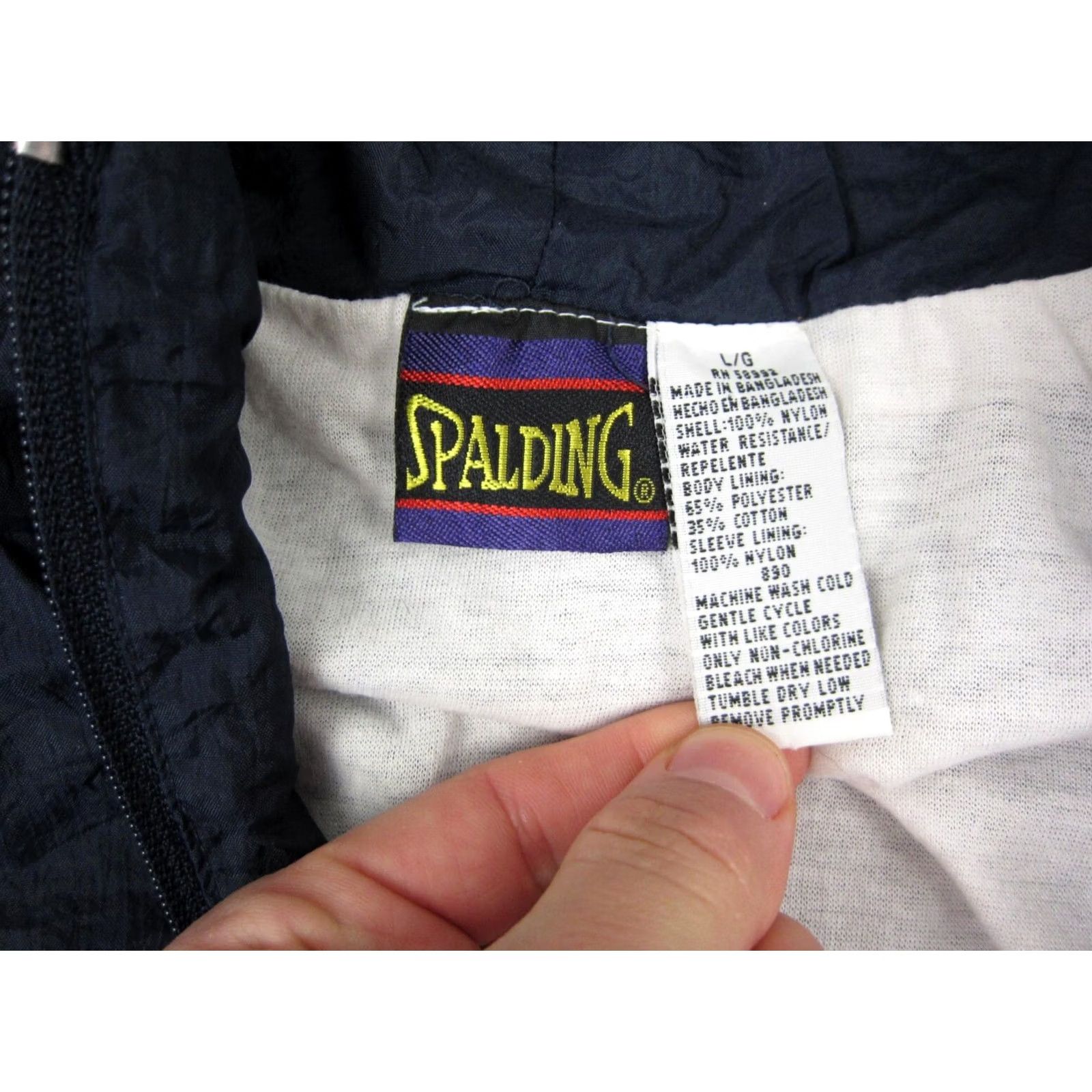 Spalding VINTAGE Spalding Hoodie Mens L Blue Jacket Windbreaker Nylon Zip 90s Size US L / EU 52-54 / 3 - 5 Thumbnail