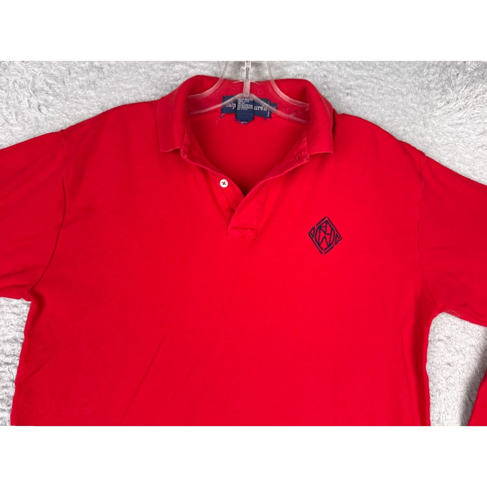 Ralph Lauren VINTAGE Ralph Lauren Polo Shirt Men Medium Red Long Sleeve 100% Cotton Knit Size US M / EU 48-50 / 2 - 4 Thumbnail