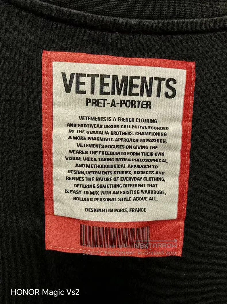 Vetements Vetements Letter Patch Commodity Code T-shirt Size US S / EU 44-46 / 1 - 2 Thumbnail