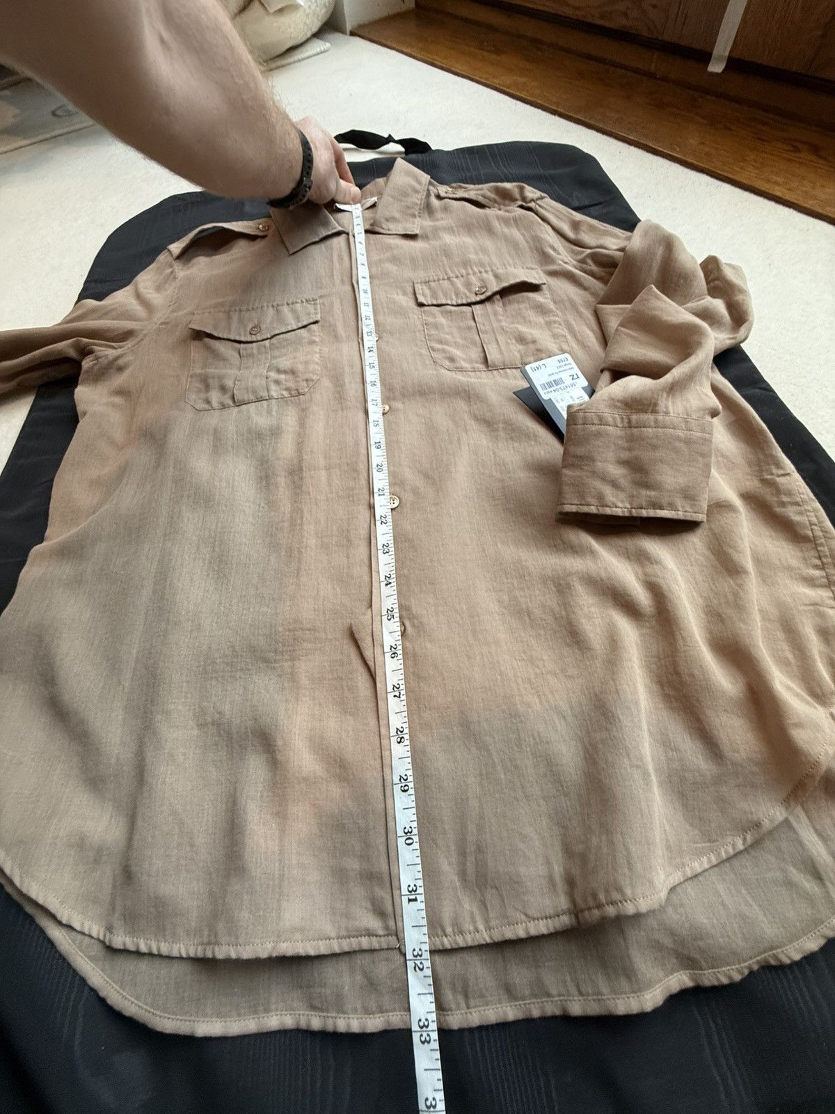 Saint Laurent Paris $1.1k SS23 Saint Laurent camo khaki army style sheer shirt L Size US L / EU 52-54 / 3 - 5 Thumbnail