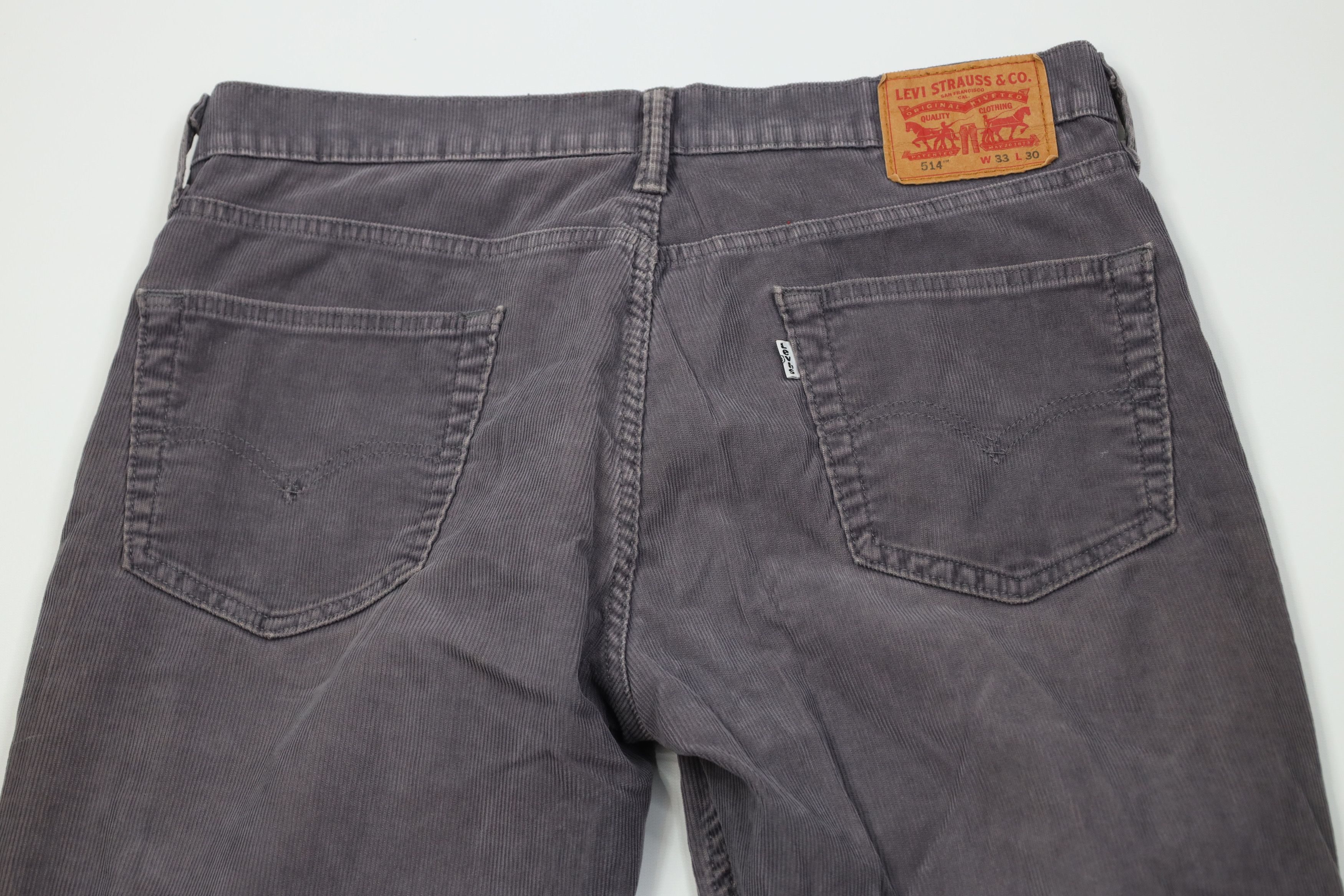 Levi's Vintage 90s Levis 514 Straight Leg Corduroy Pants Gray Size US 33 - 9 Thumbnail