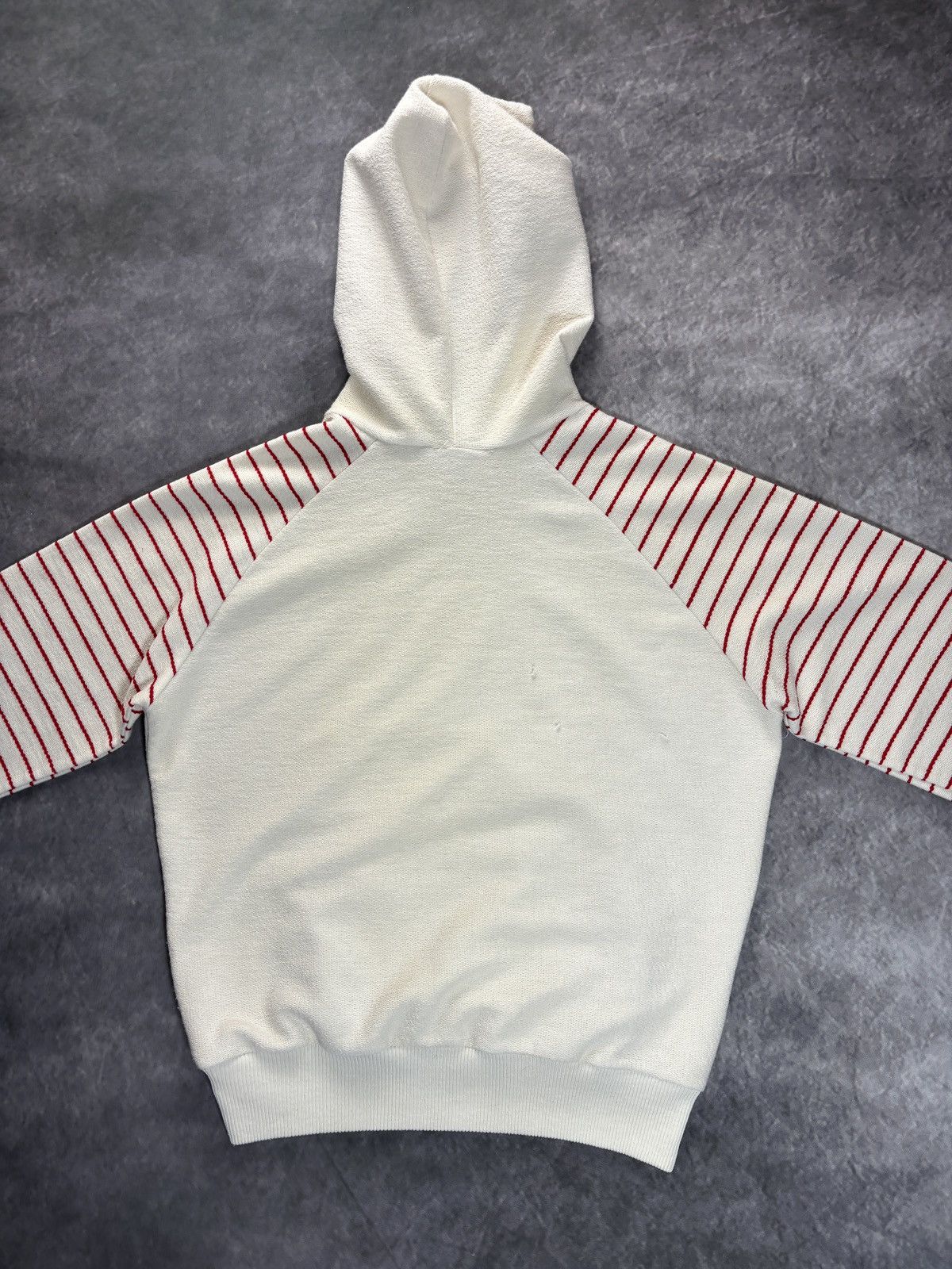 Vintage Vintage Sweatshirt Raglan Hoodie Pullover 70s Crayons Stripe Size US S / EU 44-46 / 1 - 10 Thumbnail