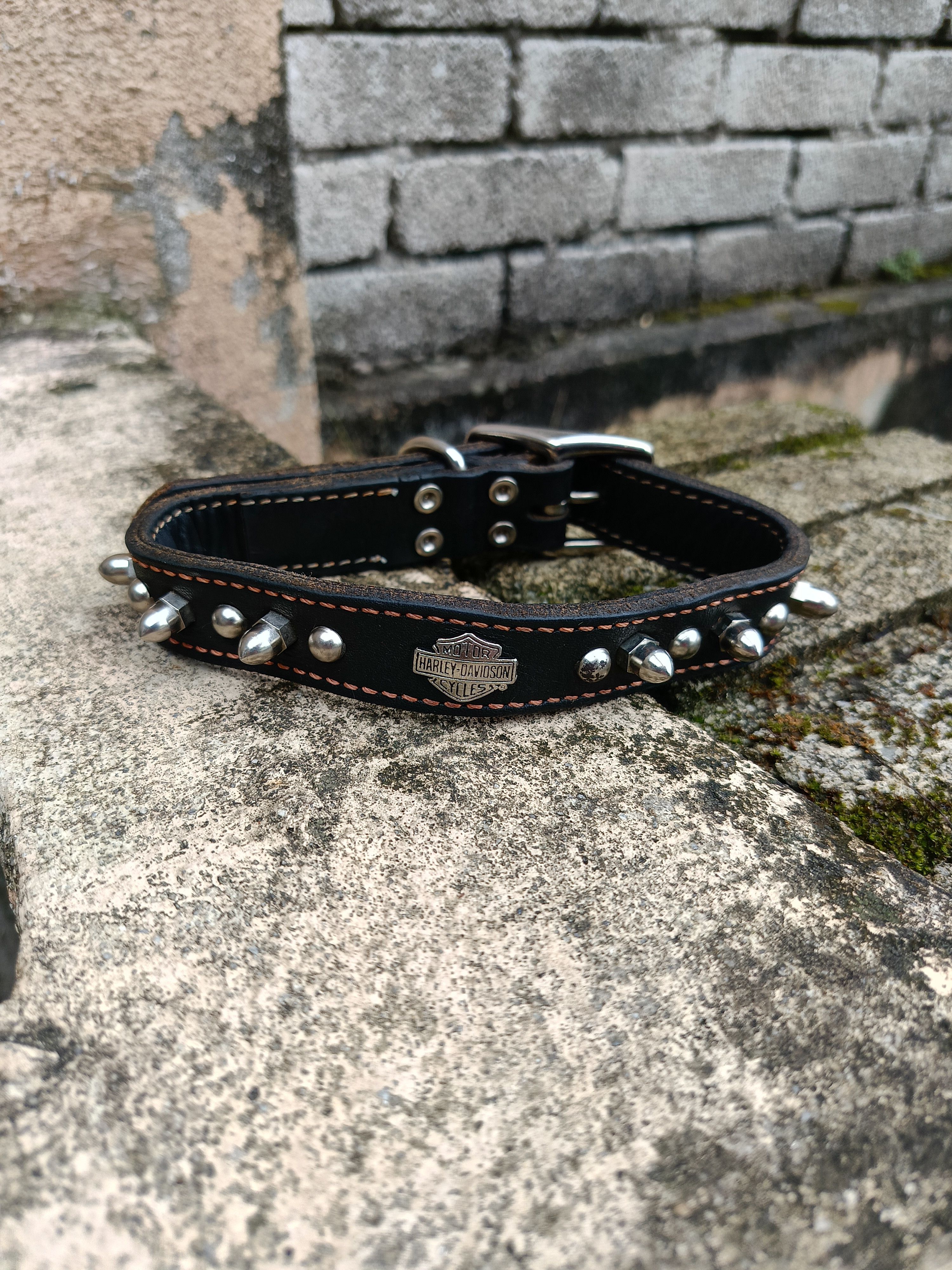 Harley Davidson HARLEY-DAVIDSON DOUBLE ROW SPIKED LEATHER DOG COLLAR Size ONE SIZE - 2 Thumbnail
