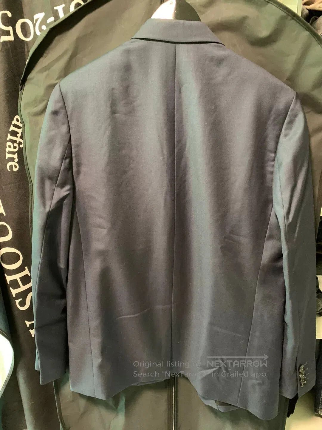 Dior navy wool blazer with leather trim. Size US M / EU 48-50 / 2 - 3 Thumbnail