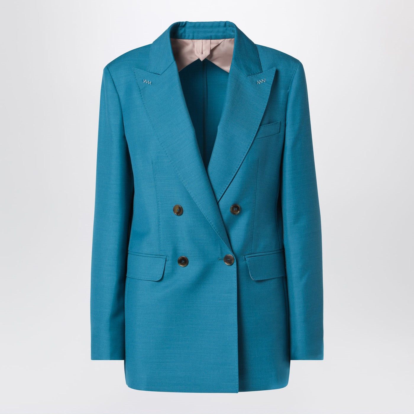 Max Mara Max Mara Turquoise Wool-Blend Double-Breasted Jacket Size M / US 6-8 / IT 42-44 - 1 Thumbnail
