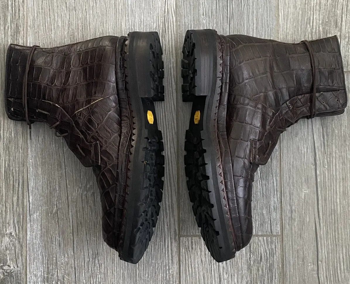 Raf Simons AW2008-2009 Raf Simons Brown Crocodile High Top Vibram Boots Size US 11 / EU 44 - 7 Thumbnail