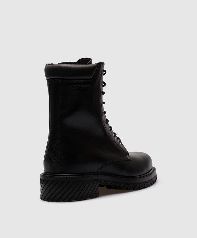 Off-White o1y0225 Logo Ankle Boots in Black Size US 7 / EU 40 - 2 Thumbnail