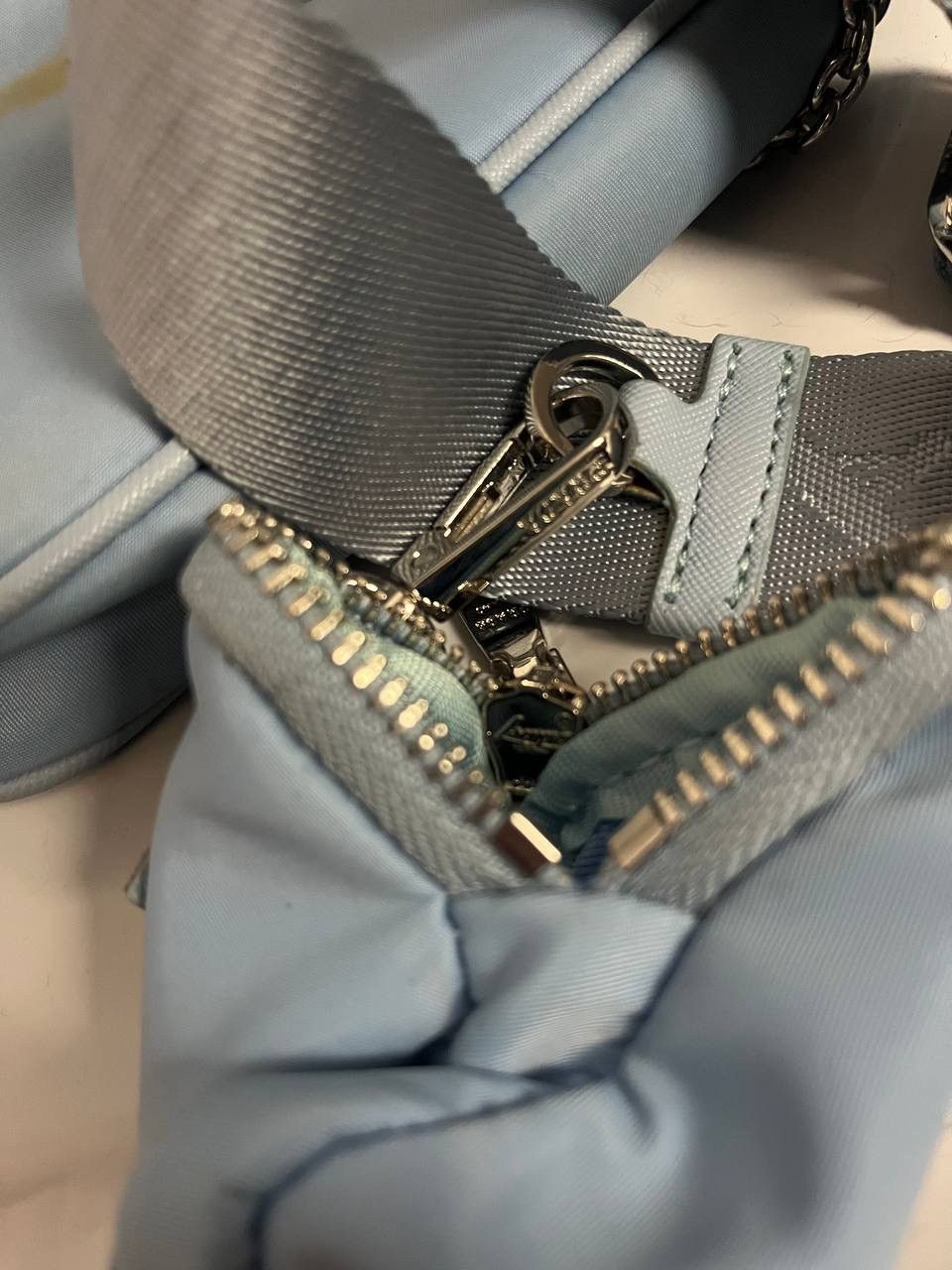 Prada Prada Bag Nylon Blue Size ONE SIZE - 8 Thumbnail