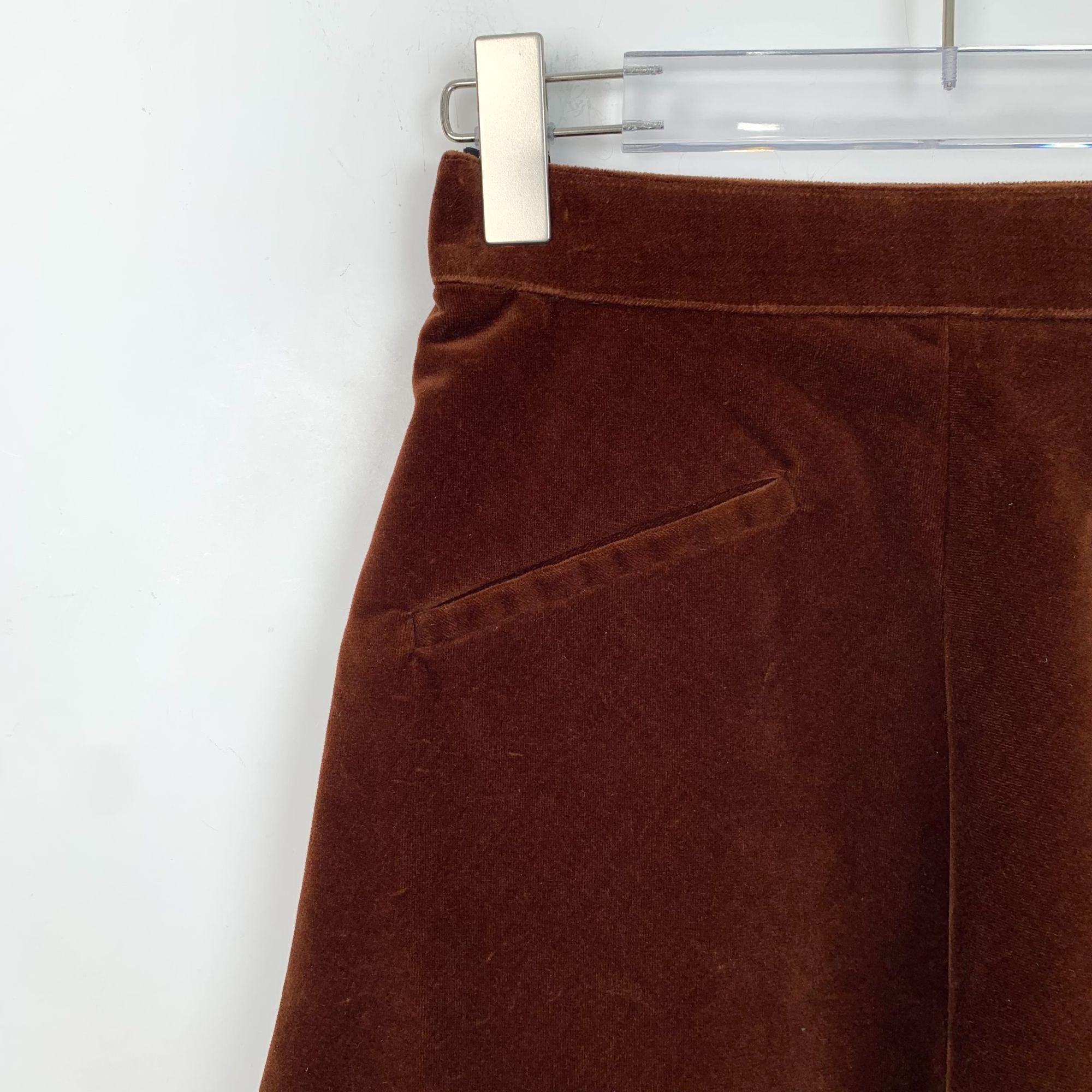 Celine Celine Deep Red Cotton Casual Midi Skirt (Size XS) Size 34" / US 12 / IT 48 - 6 Thumbnail