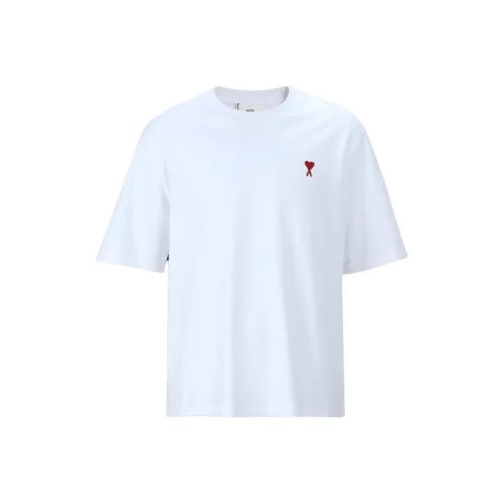 AMI Ami Paris Patch Logo White T-Shirt | Grailed