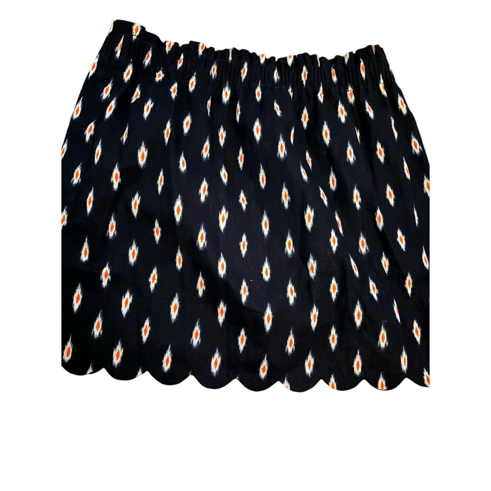 J.Crew J.Crew Blue Ikat Linen Blend Sidewalk Skirt, Women's Size 12 Size 34" / US 12 / IT 48 - 3 Thumbnail