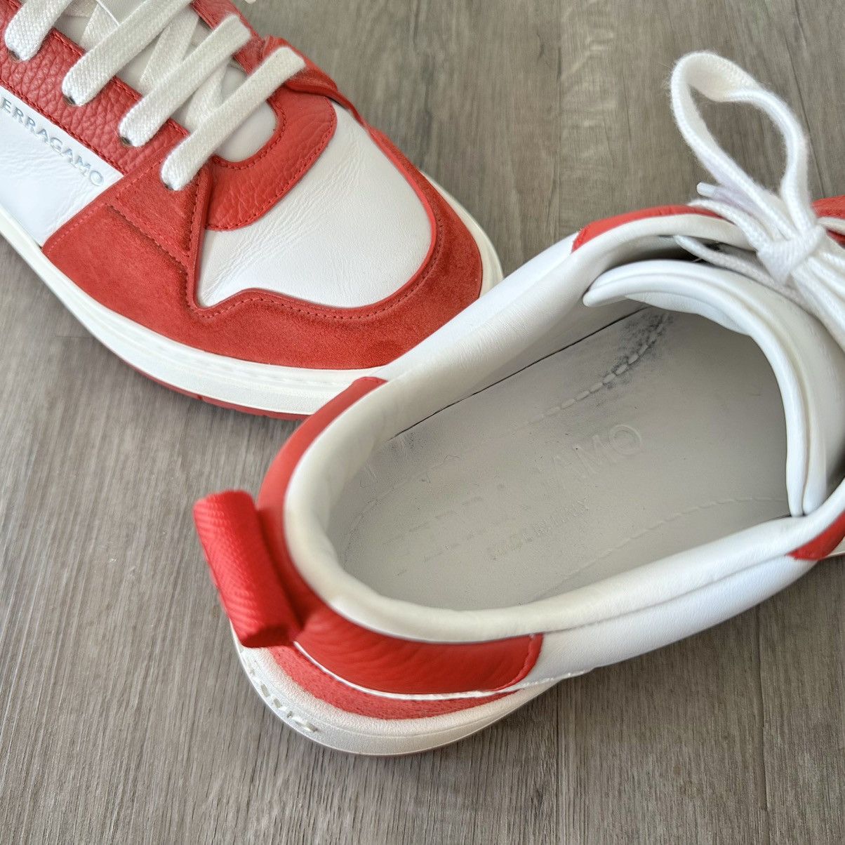 Salvatore Ferragamo Sneaker in Red Suede/Leather Size US 8.5 / EU 41-42 - 6 Thumbnail