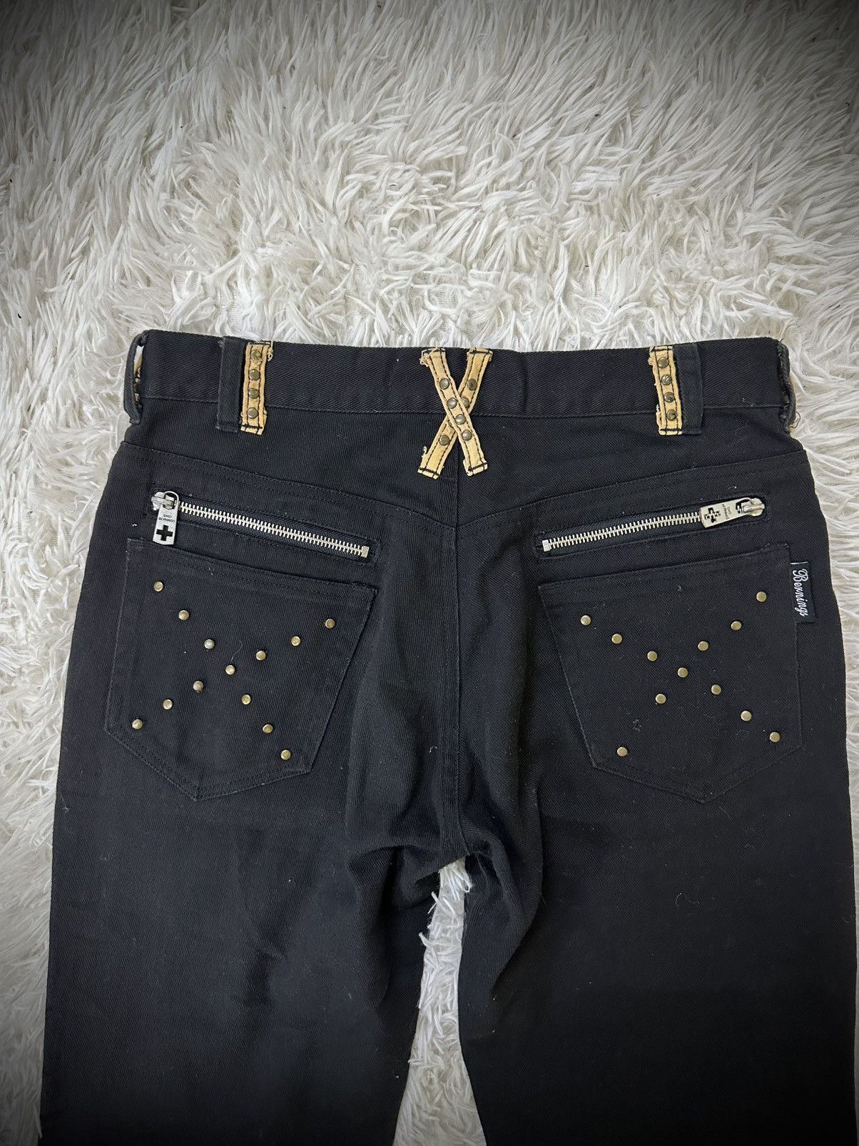 If Six Was Nine rare 2000s i6w9 BERNING SHO flare studded punk jeans Size US 30 / EU 46 - 9 Thumbnail