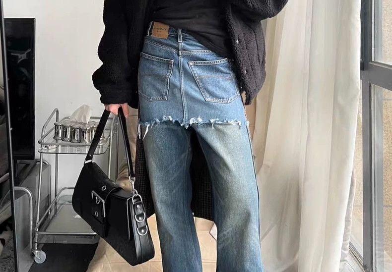 Balenciaga Balenciaga Patchwork Denim Skirt Size 35" - 9 Thumbnail
