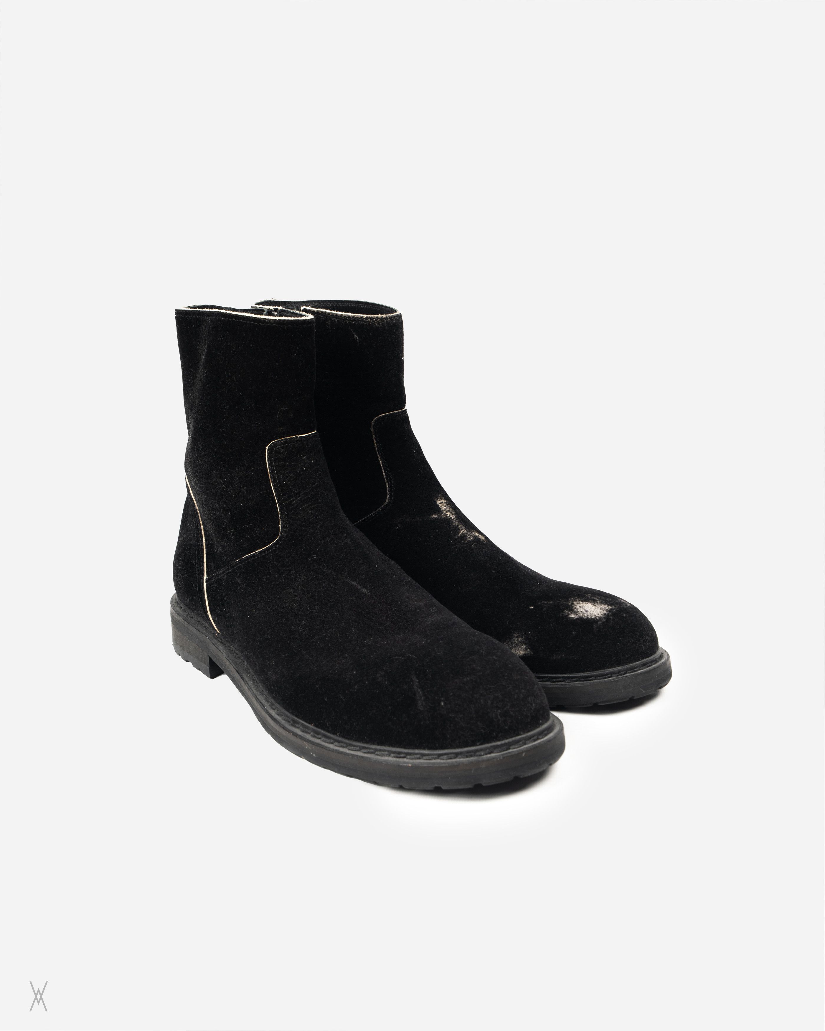 Ann Demeulemeester Velour Distressed Boots