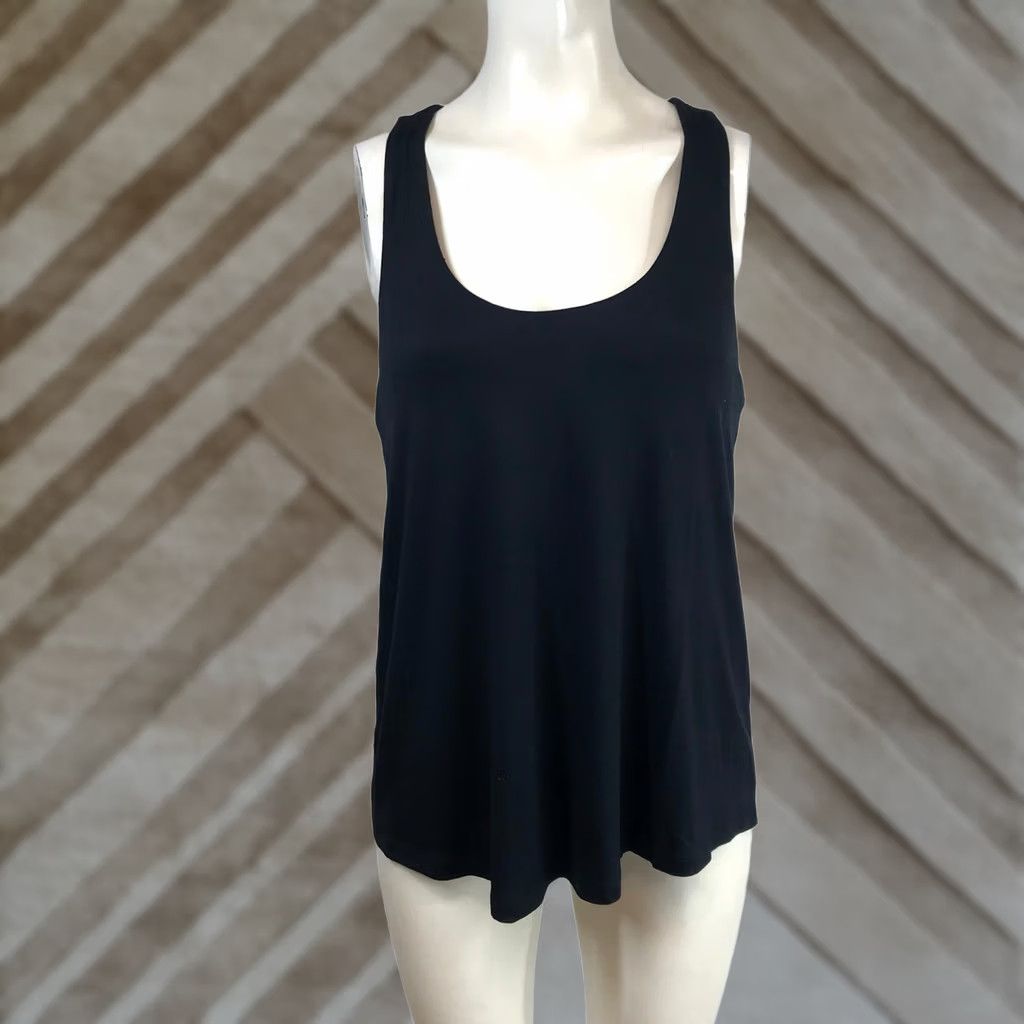 Vintage Soma Racerback Tank Top Black Scoop Neck Pleated Back Size S Womens Size S / US 4 / IT 40 - 1 Thumbnail